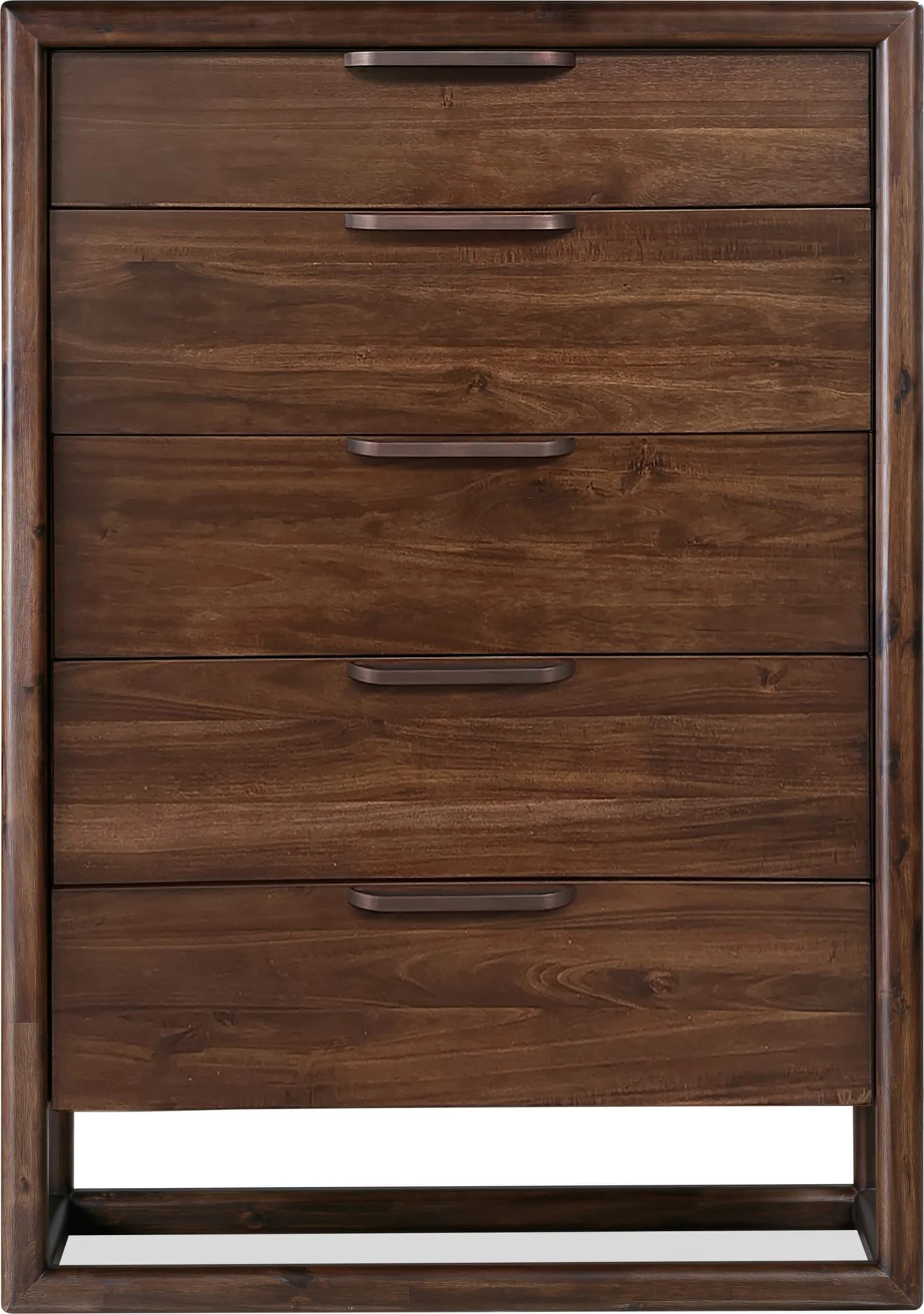 Sol Brown Spice Five Drawer Acacia Wood Chest - Image 3