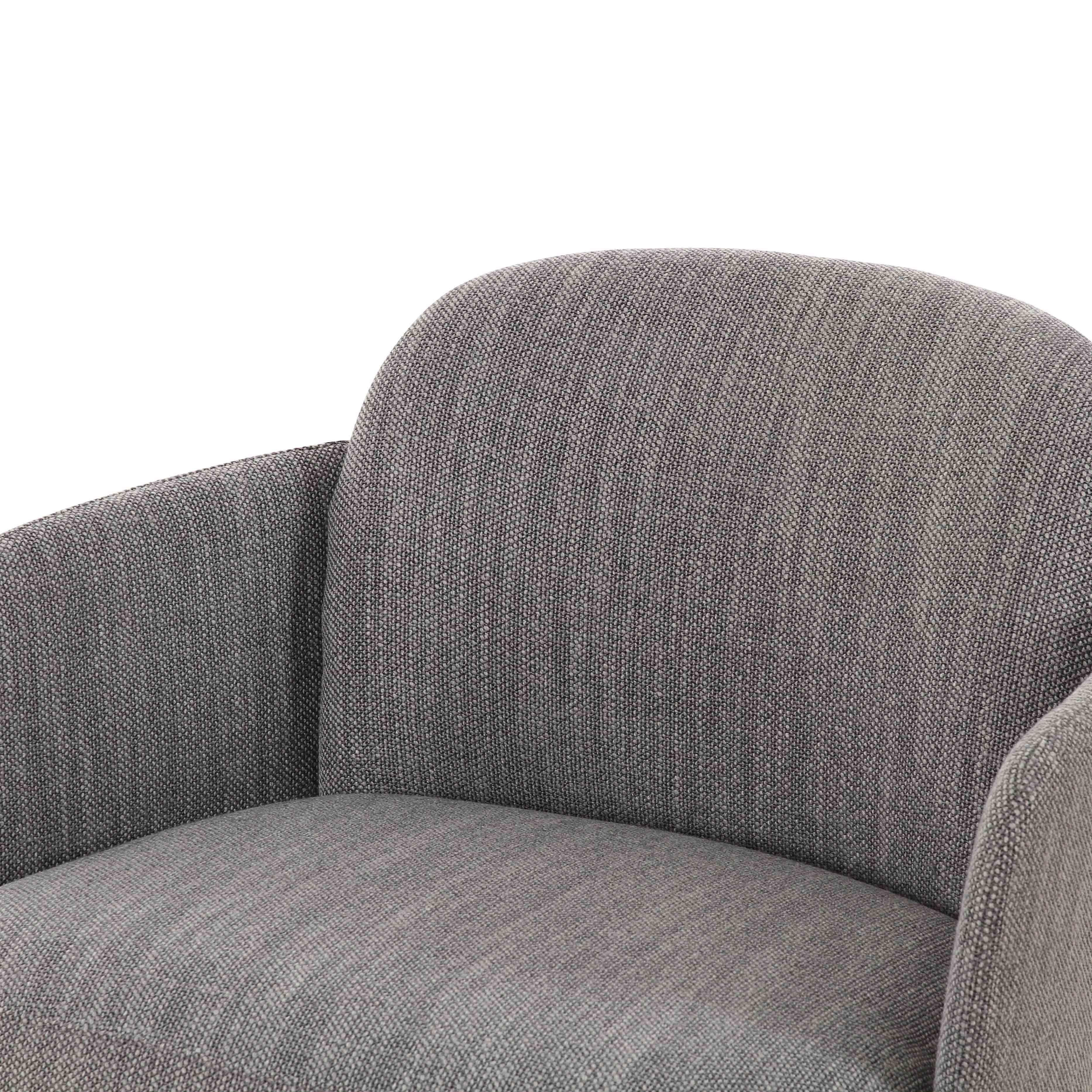 Solange Grey Textured Weave Swivel Chair - Image 5