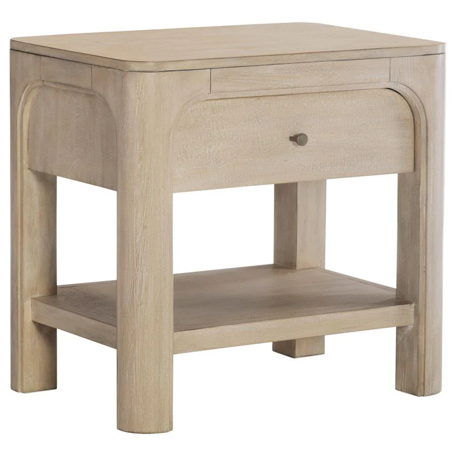 Solano Weathered Mango 1-drawer Nightstand Bedside Table - Image 2