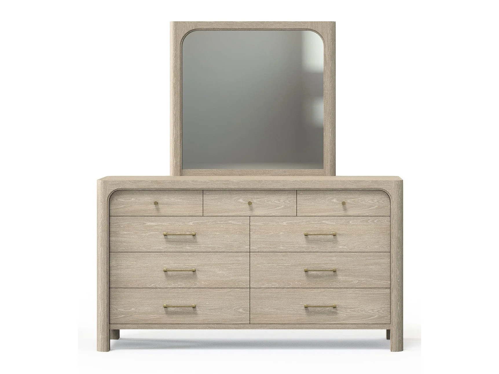 Solano Weathered Mango 9-drawer Bedroom Dresser with Mirror - Image 4
