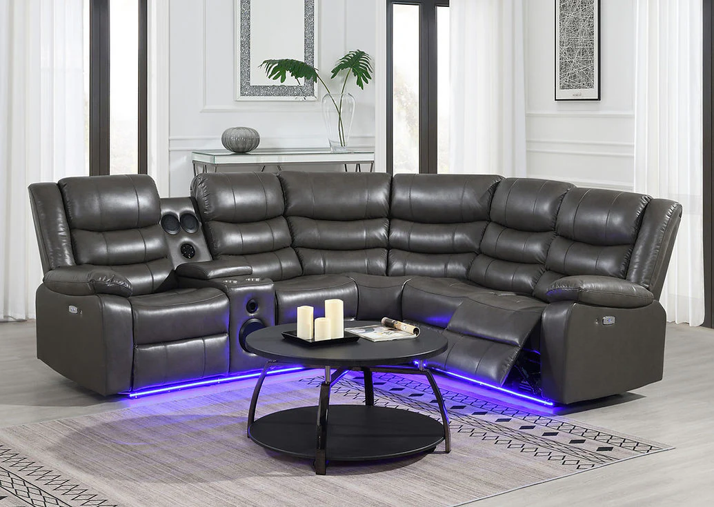 Sonic Grey Power Reclining Sectional