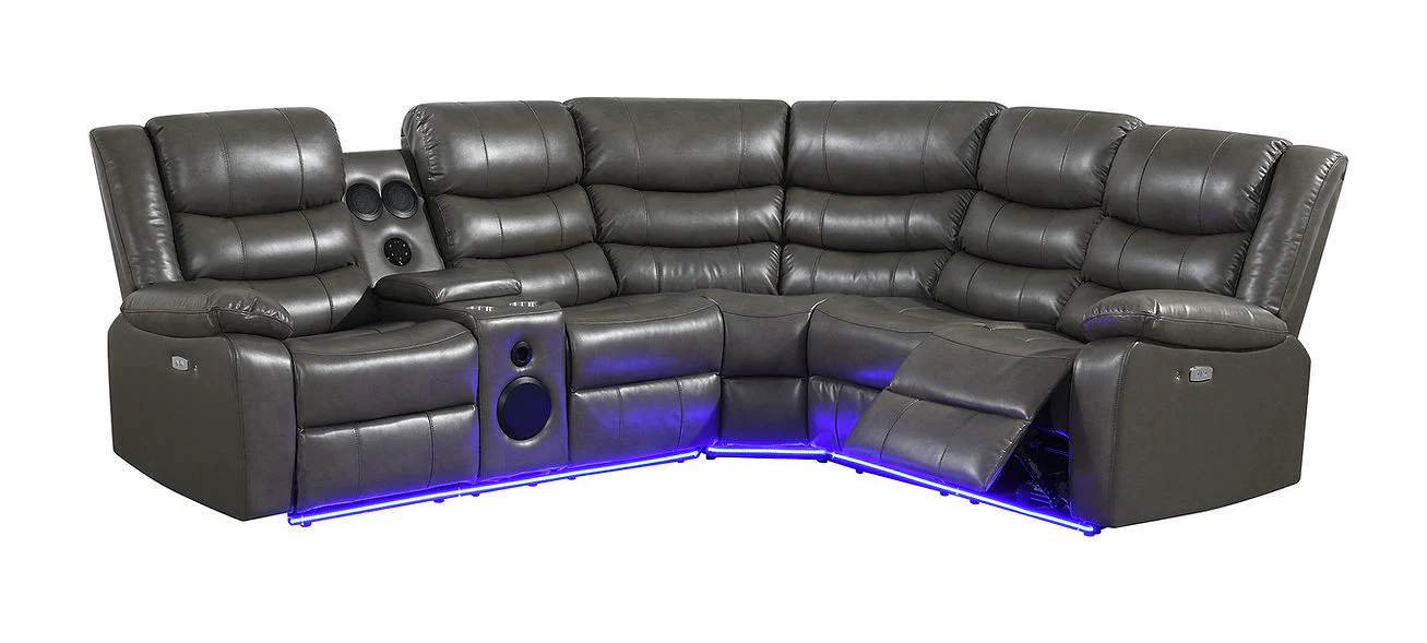 Sonic Grey Power Reclining Sectional - Image 3