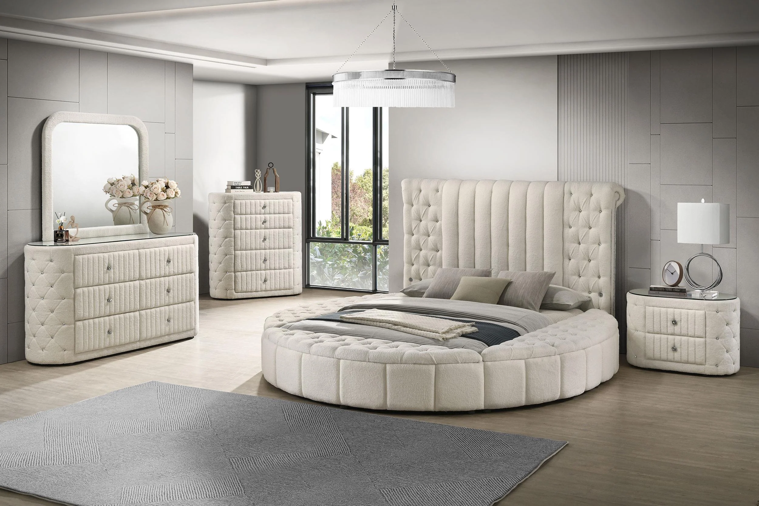 Sonya Ivory 6-Drawer Upholstered Bedroom Dresser - Image 12