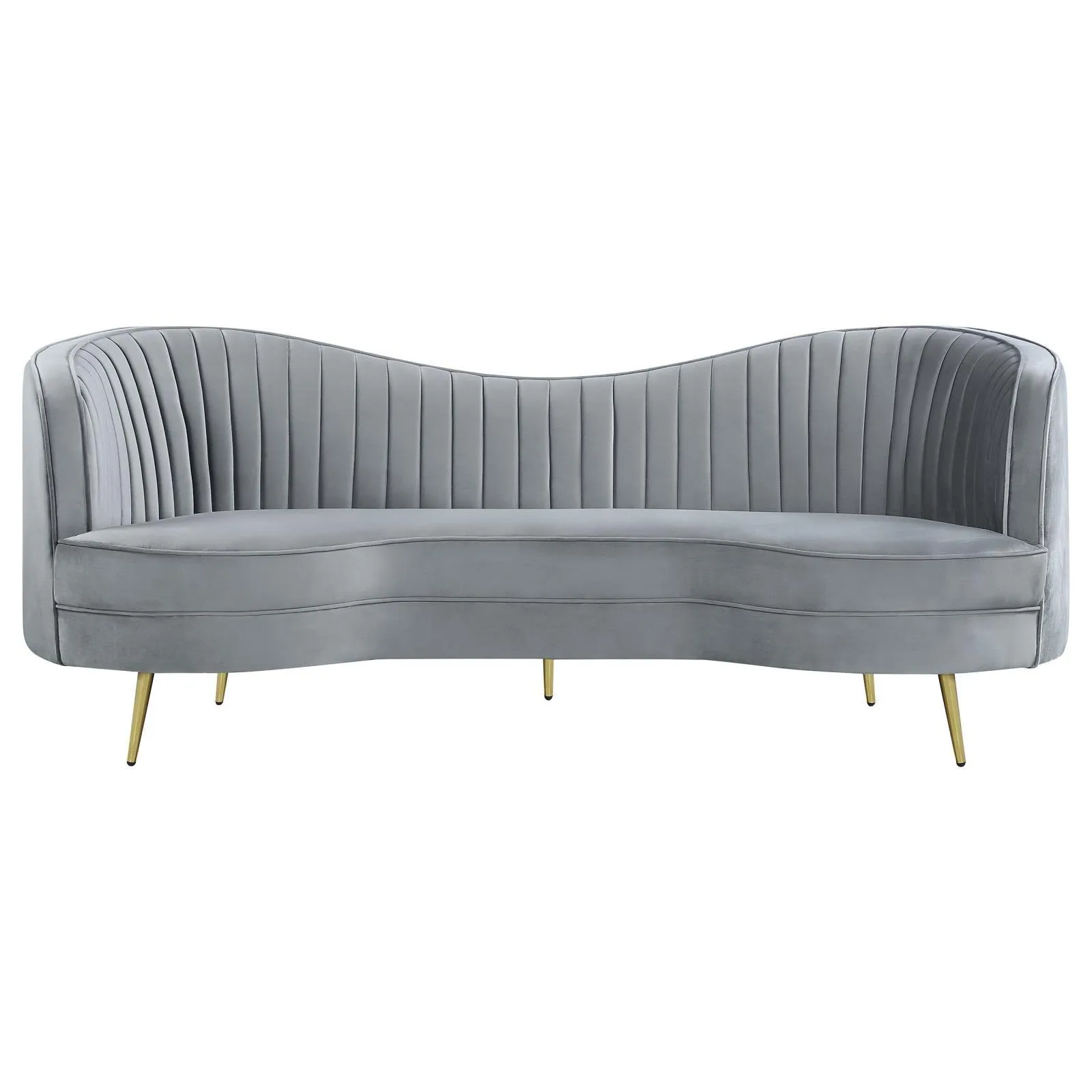 Sophia 2-piece Upholstered Channel Tufted Sofa Set Grey - Image 3