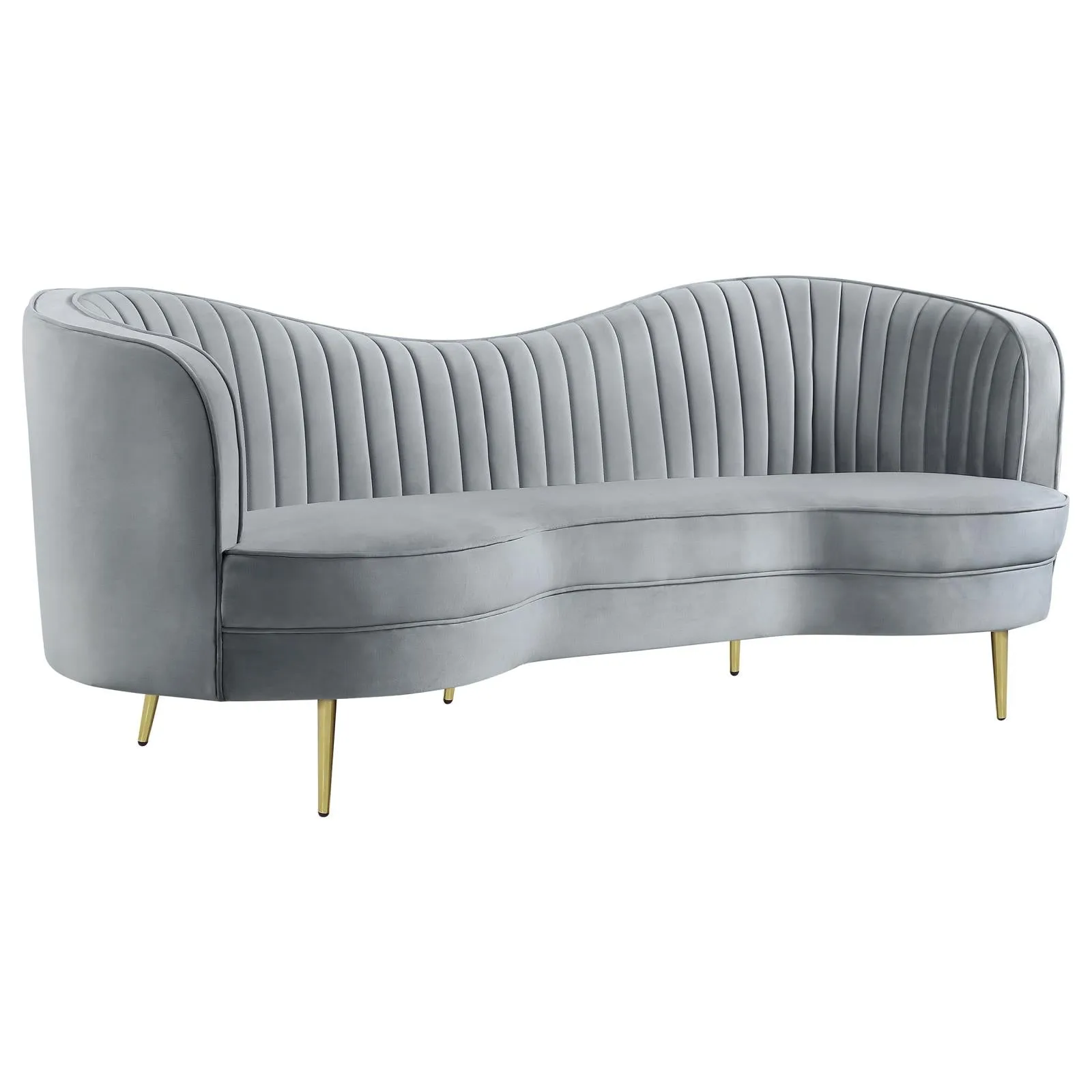 Sophia Gray Channel Tufted Living Room Set - Image 3