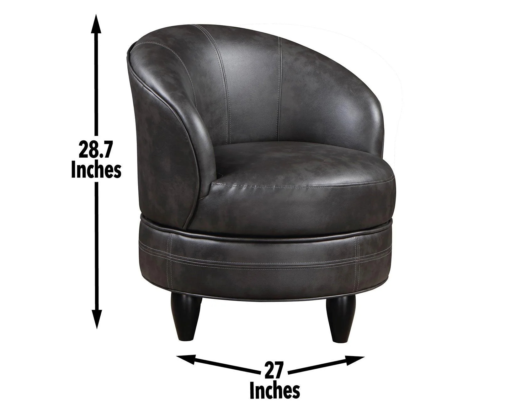 Sophia Gray Leatherette Swivel Accent Chair - Image 12