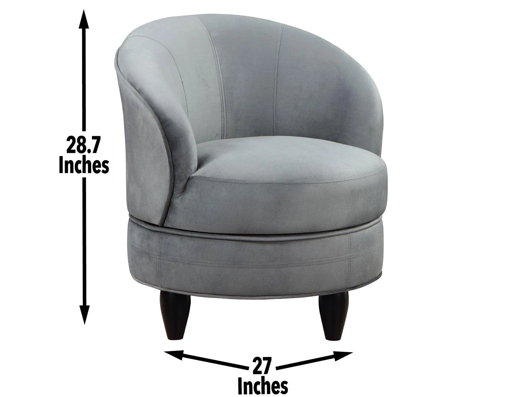 Sophia Gray Velvet Swivel Accent Chair - Image 11