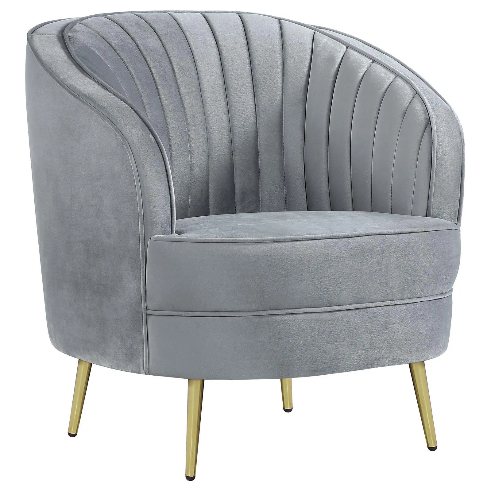 Sophia Upholstered Chair Gray/Gold - Image 3