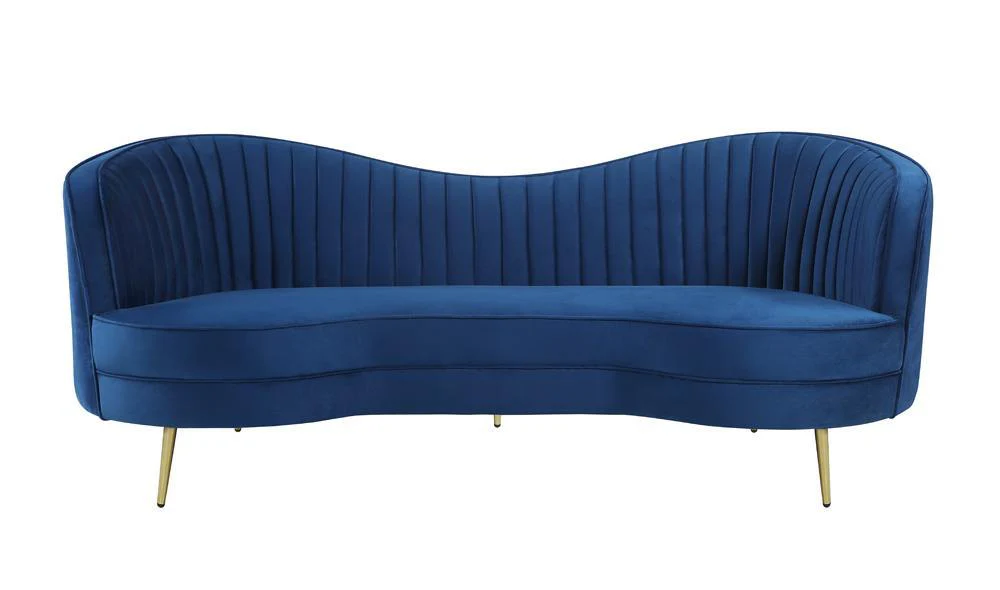 Sophia Upholstered Channel Tufted Sofa Blue - Image 2