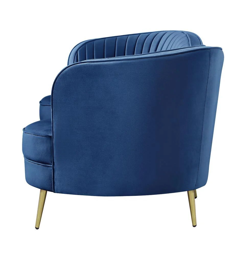 Sophia Upholstered Channel Tufted Sofa Blue - Image 3