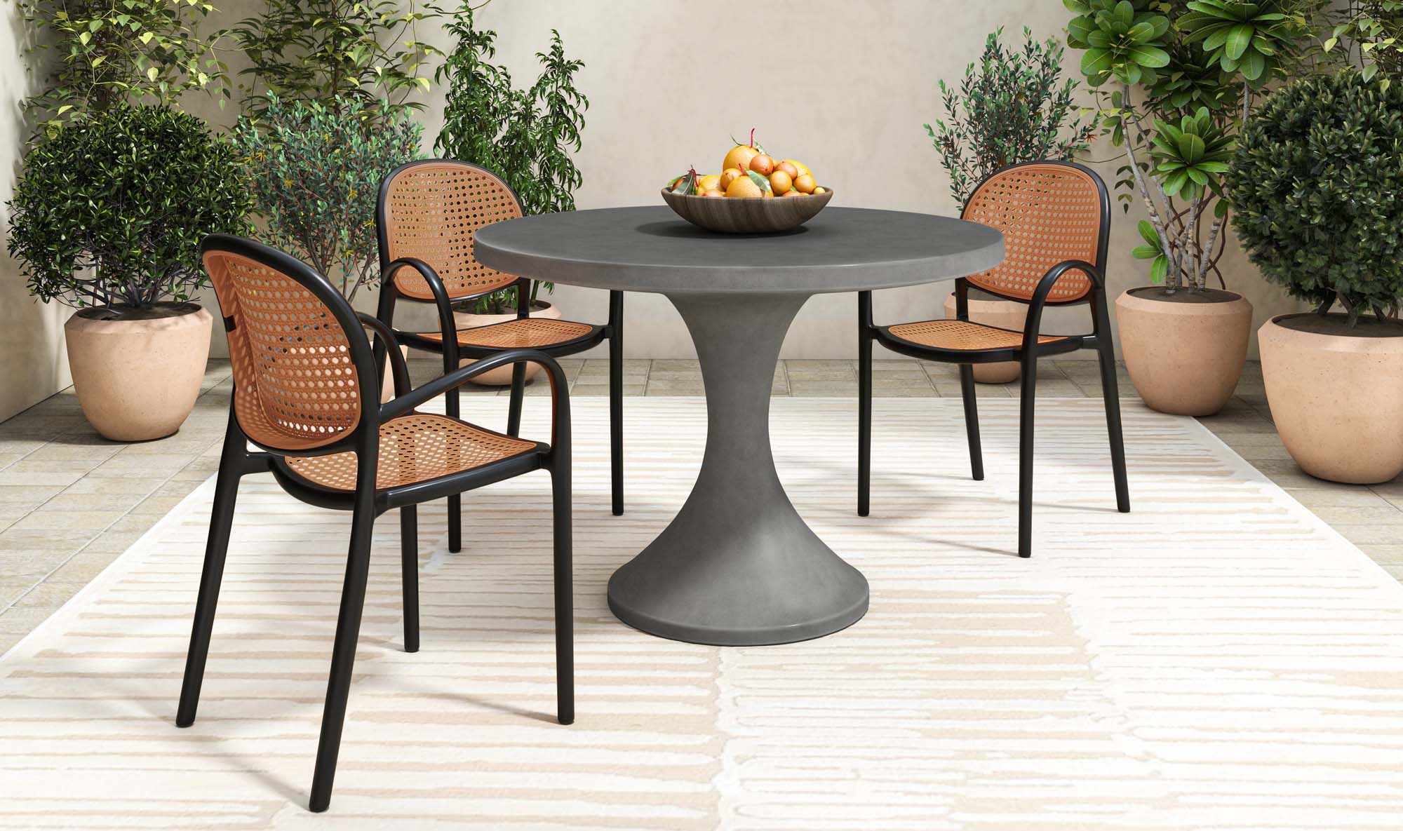 Soren Outdoor Dining Chair Black - Image 8