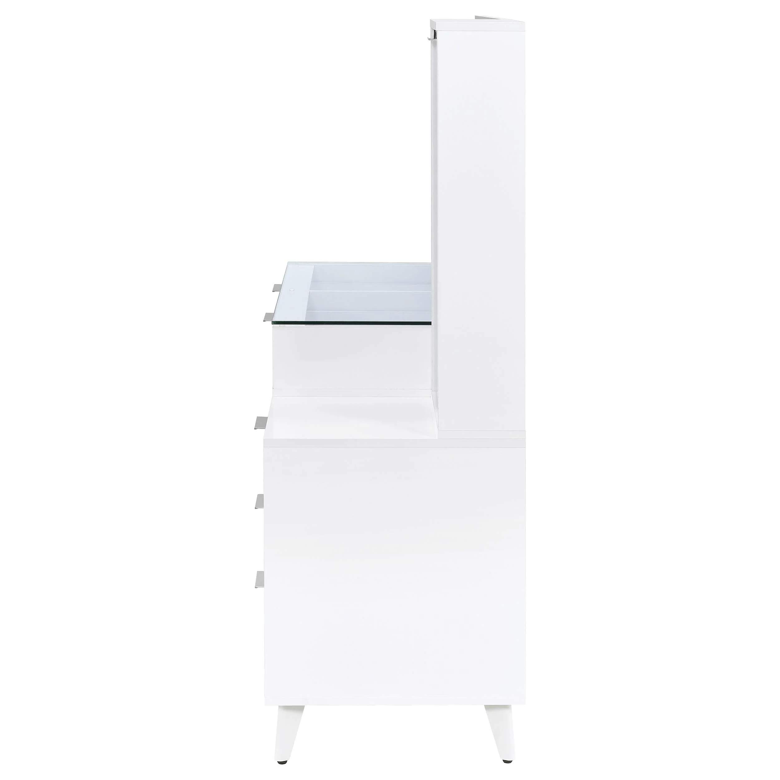 Souza White High Gloss 5-Drawer Makeup Vanity Table With LED Mirror - Image 7