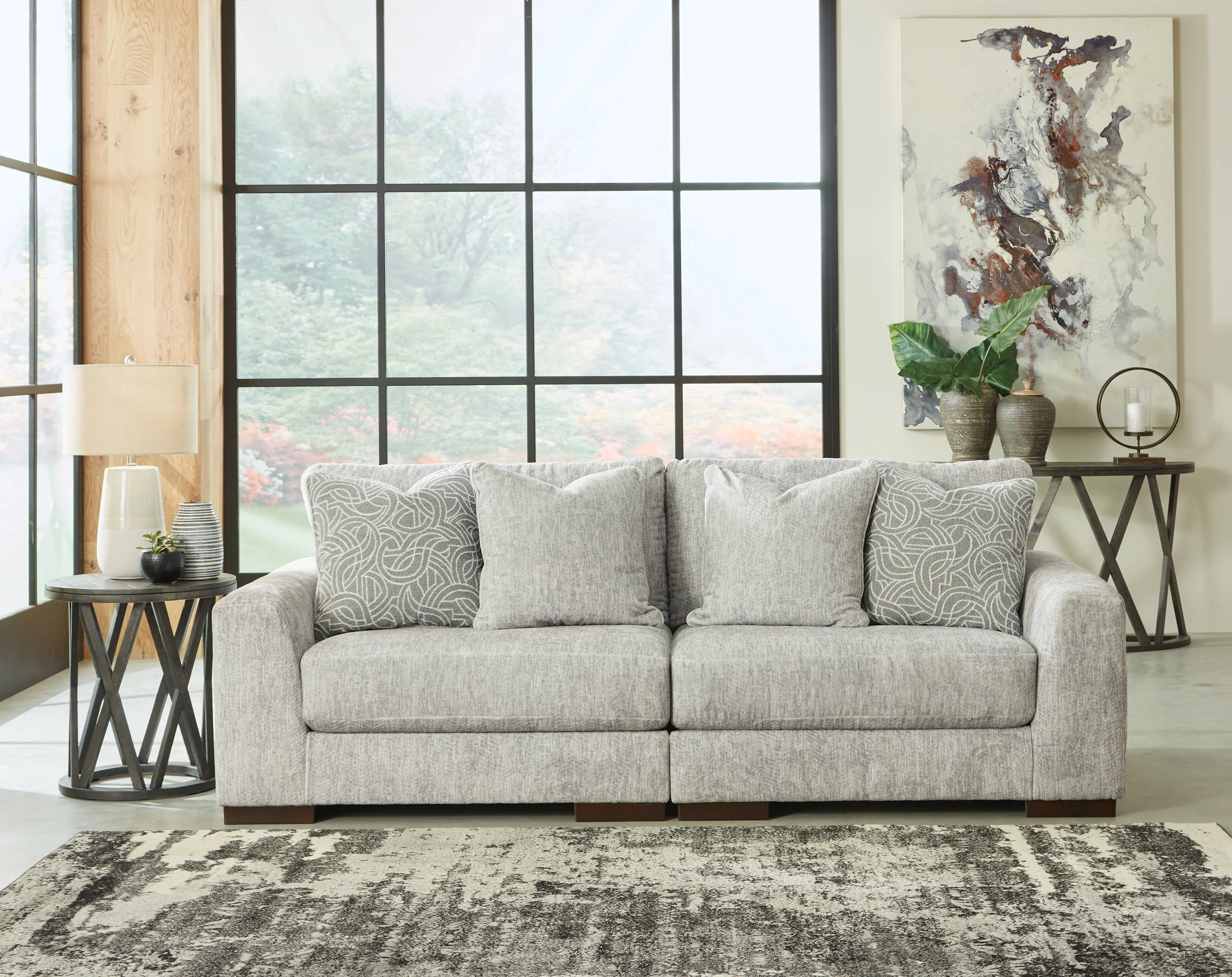 [Special Price] Regent Park Pewter Sofa and Loveseat - Image 6