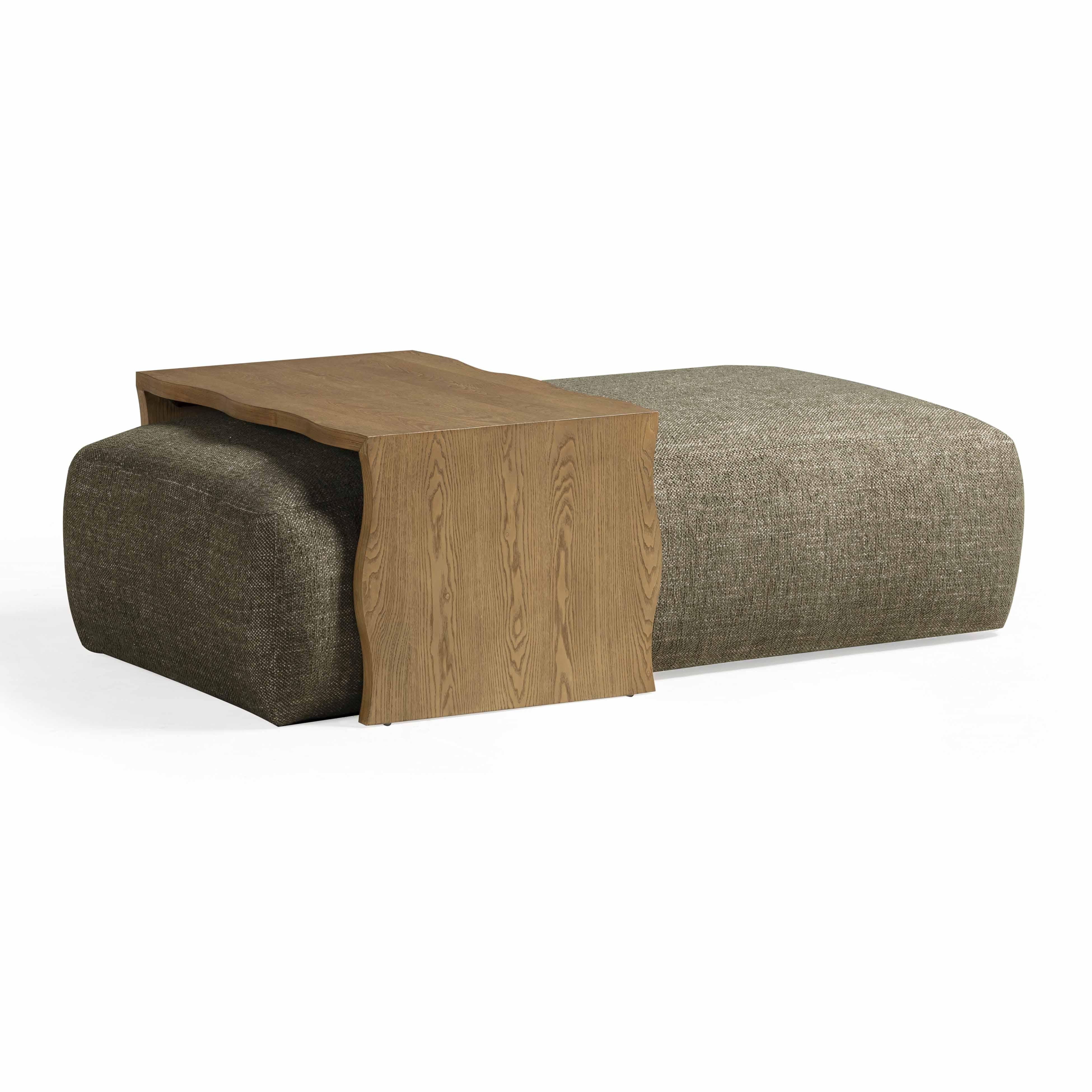 Spencer Performance Basketweave Ottoman with Bridge Table - Image 3