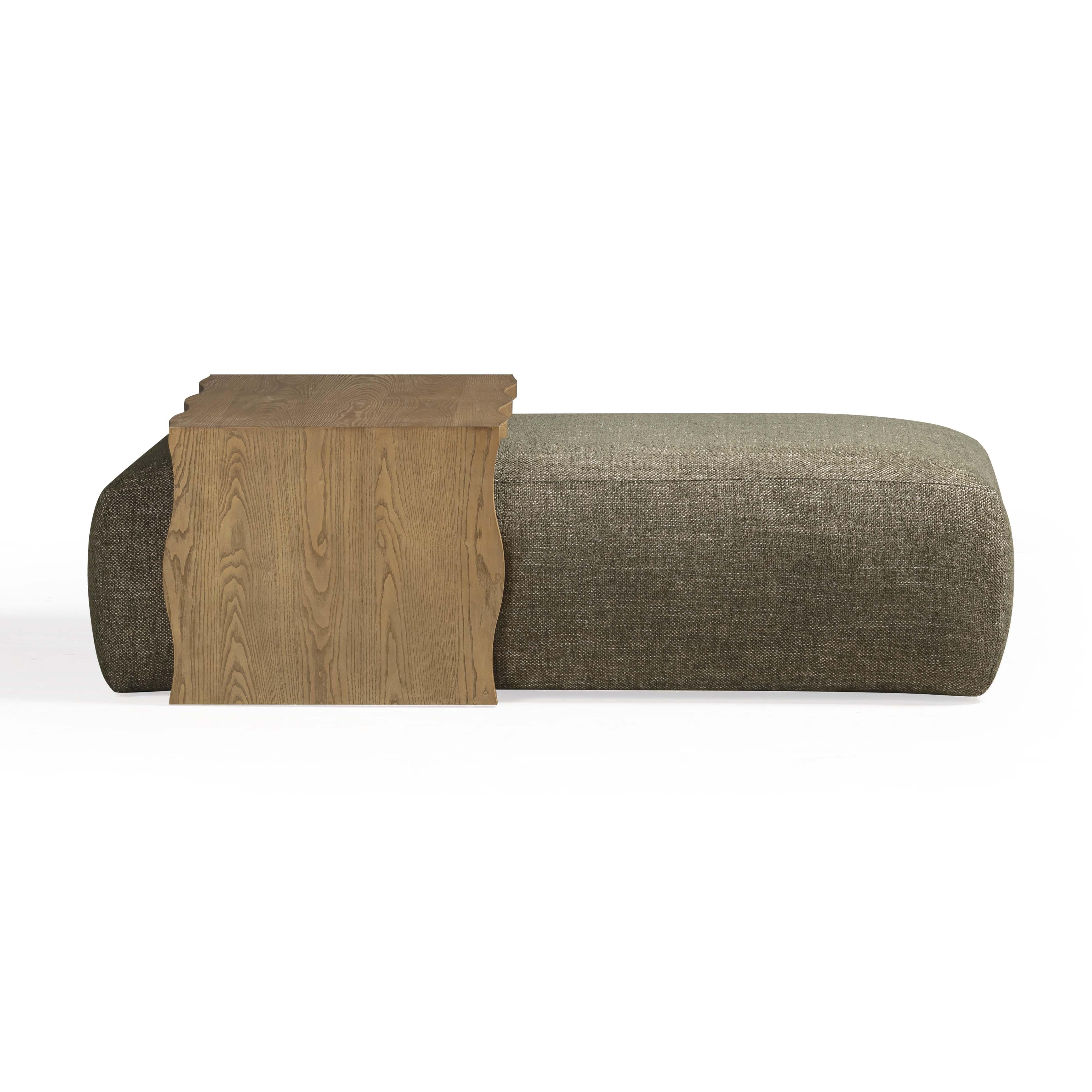 Spencer Performance Basketweave Ottoman with Bridge Table - Image 5