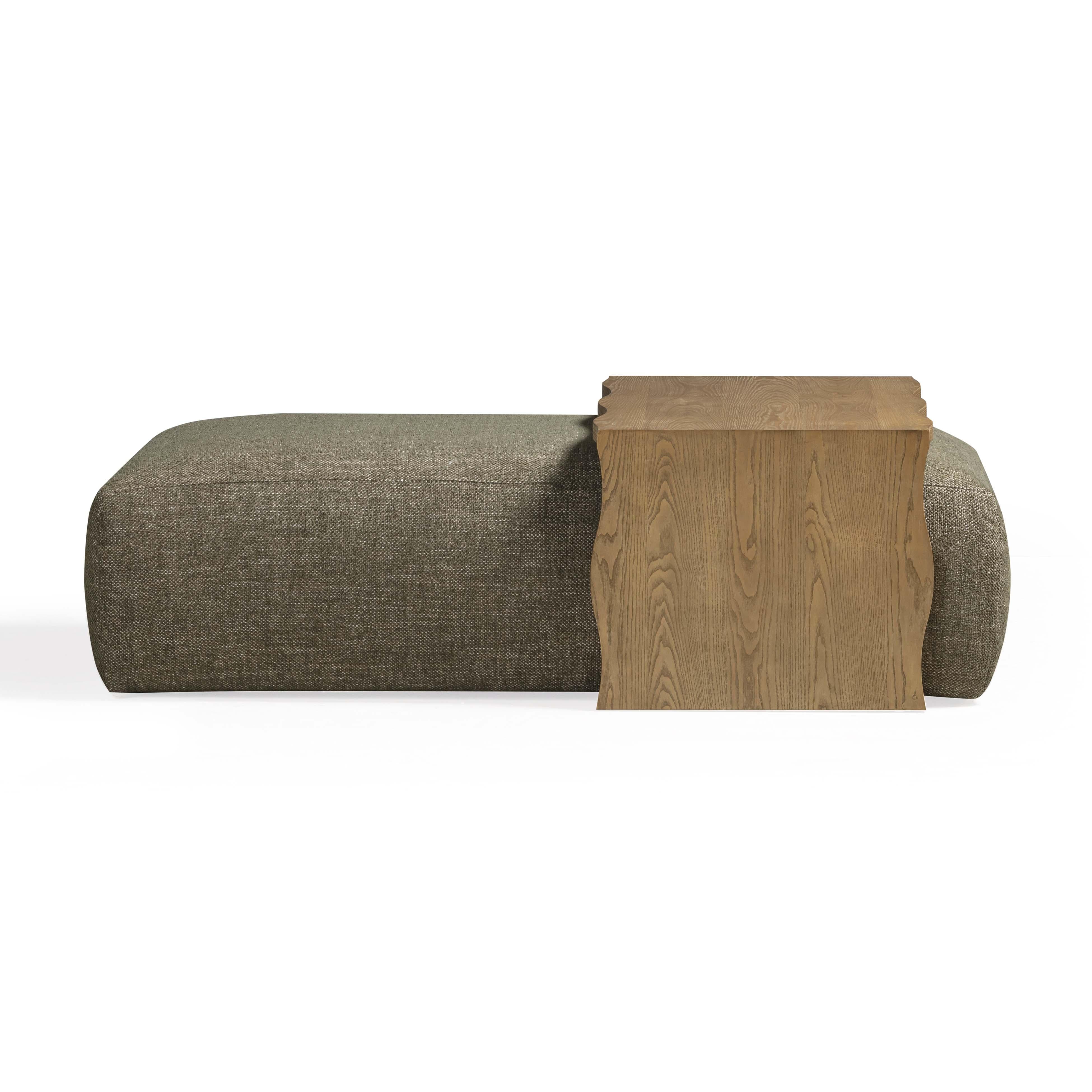 Spencer Performance Basketweave Ottoman with Bridge Table - Image 6
