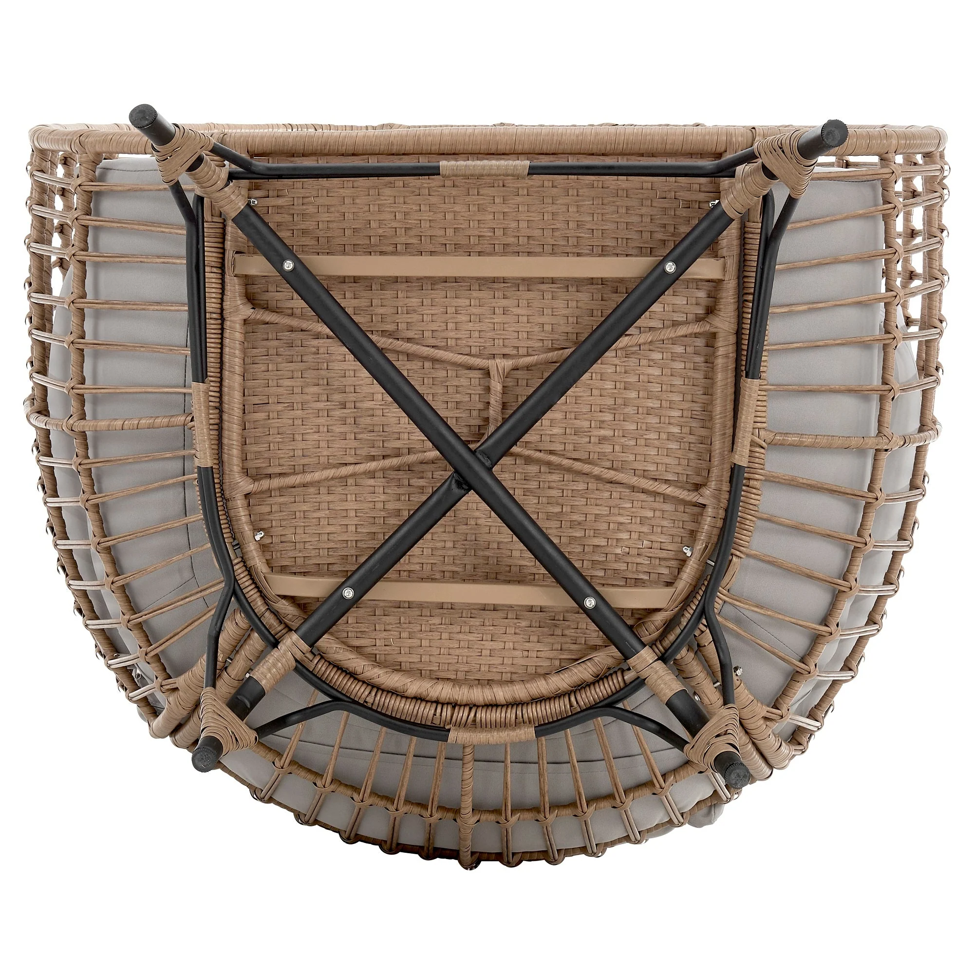 Spezia Patio Freestanding Egg Chair with Grey Cushions - Image 9