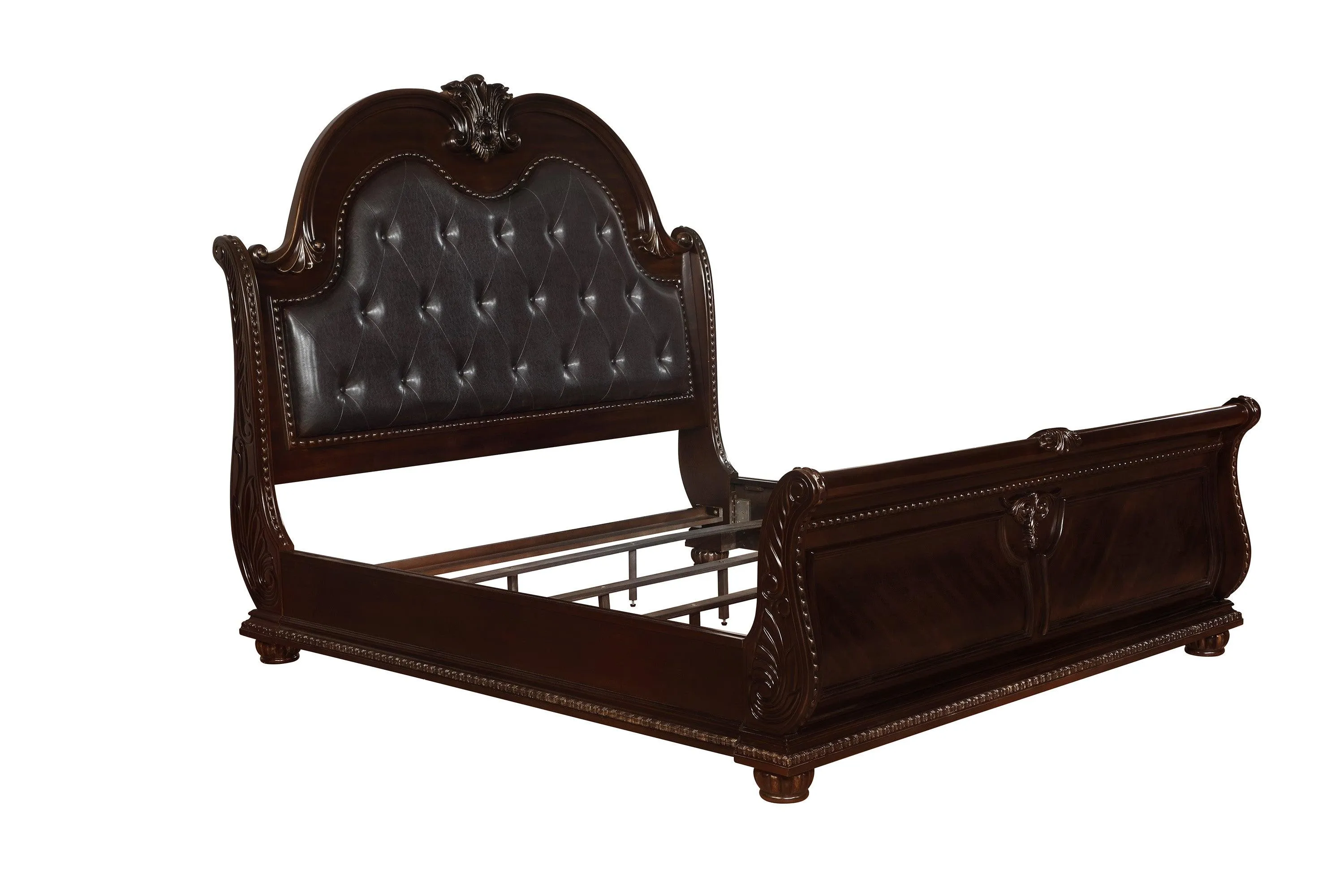 Stanley Cherry Brown Queen Upholstered Sleigh Bed - Image 4