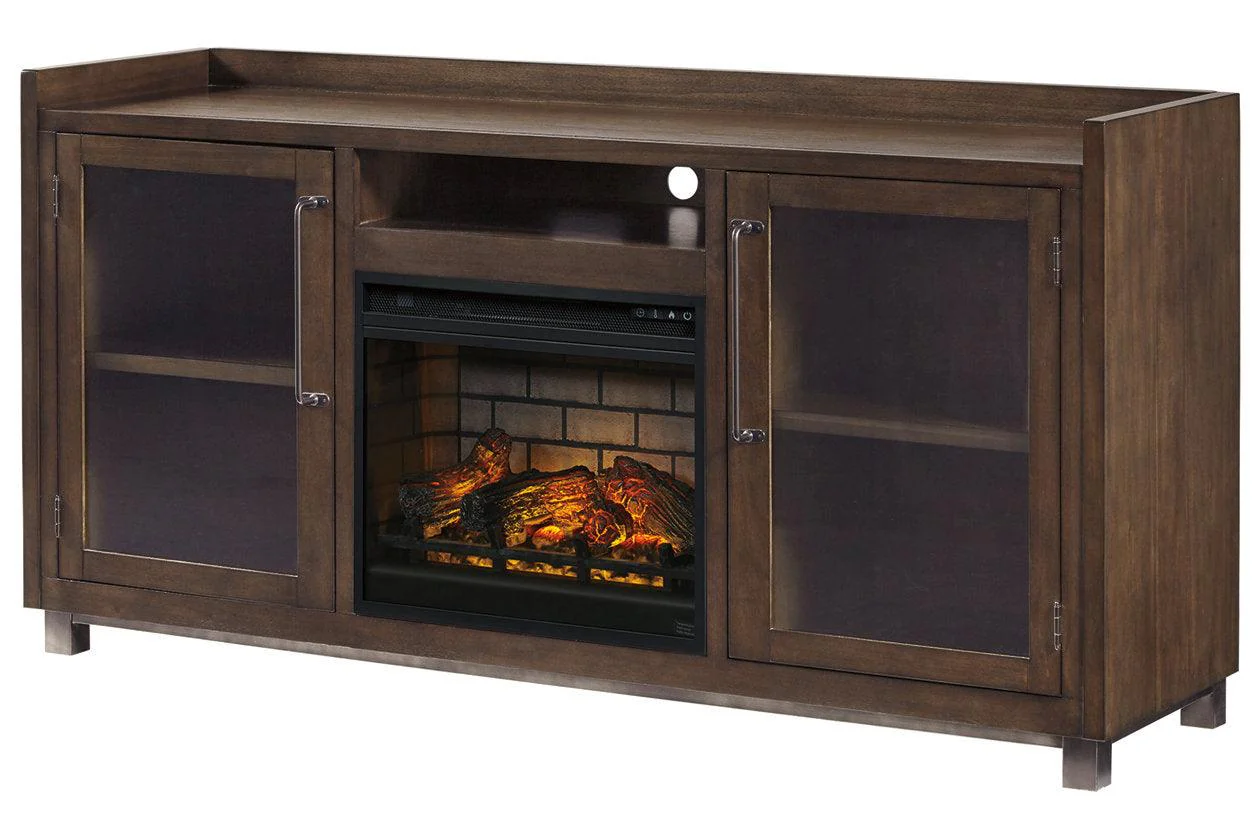 Starmore Brown/Gunmetal 3-Piece Wall Unit with Electric Fireplace - Image 2