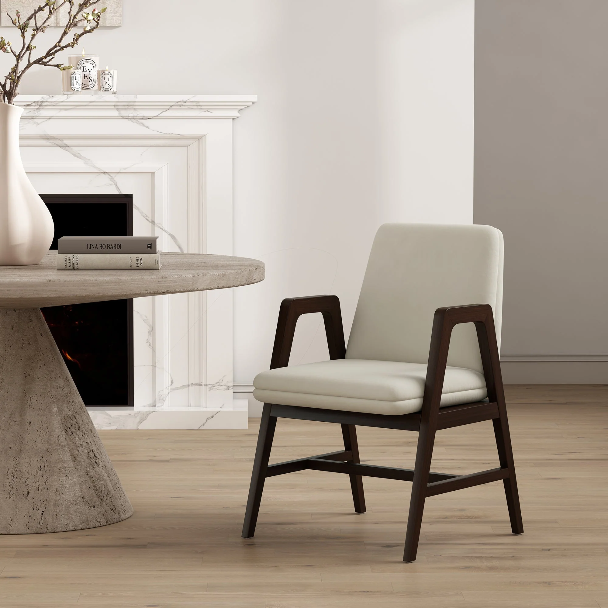 Stella Dining Armchair in Cream - Image 2
