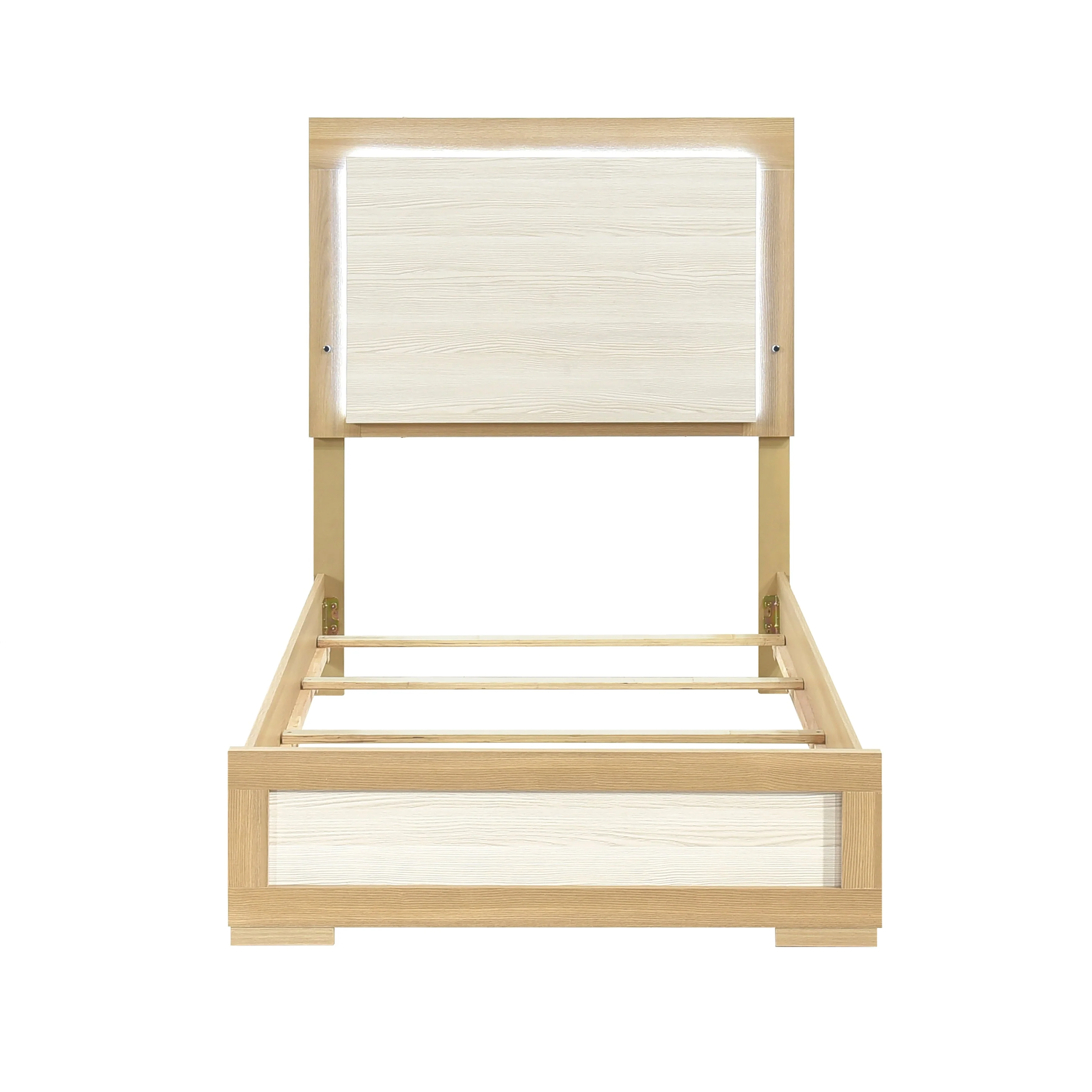 Sterling Natural/White LED Twin Bed - Image 8