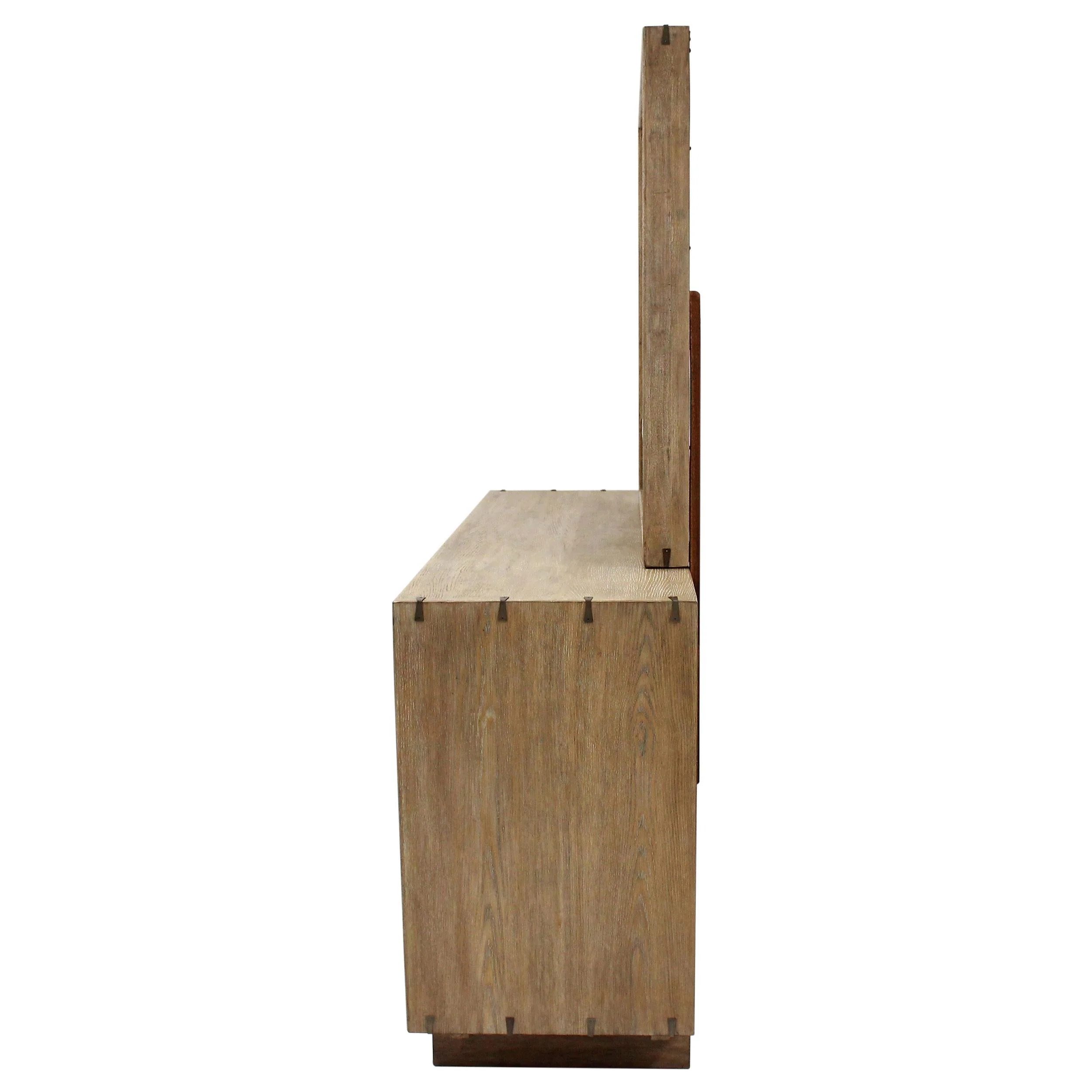 Stillwater Weathered Oak Dresser Mirror with Jewelry Shelf - Image 4