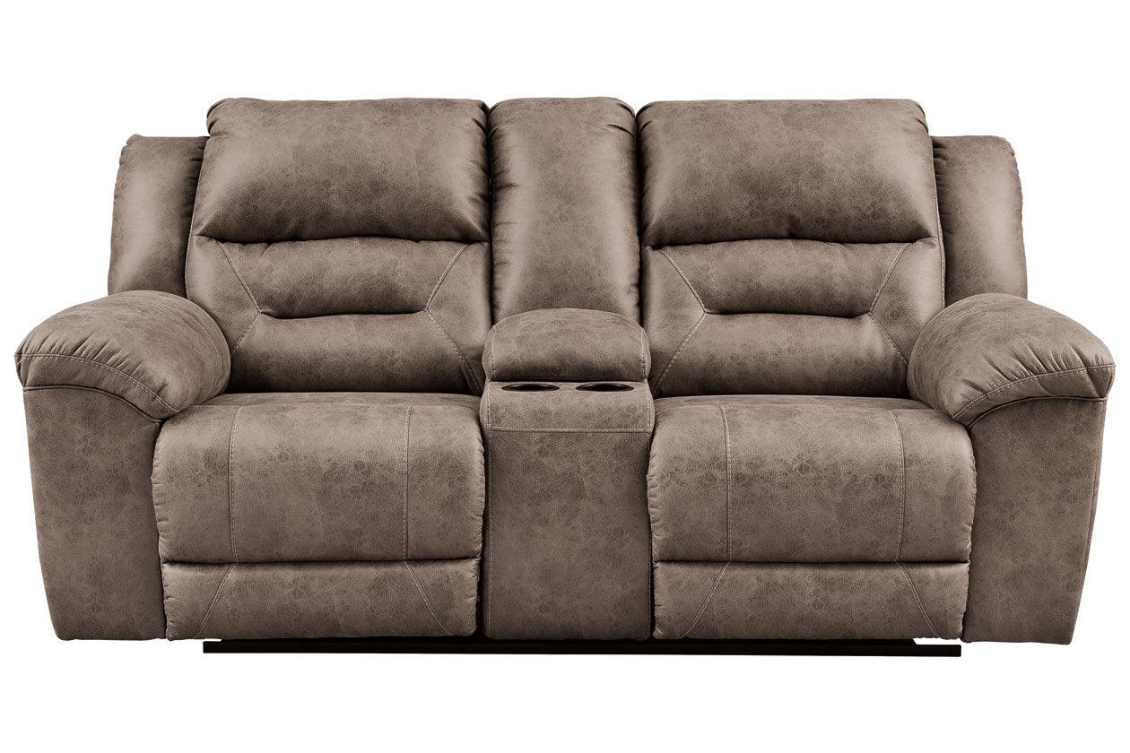 Stoneland Fossil Manual Reclining Loveseat with Console