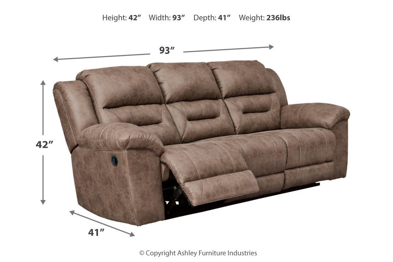 Stoneland Fossil Manual Reclining Sofa - Image 3