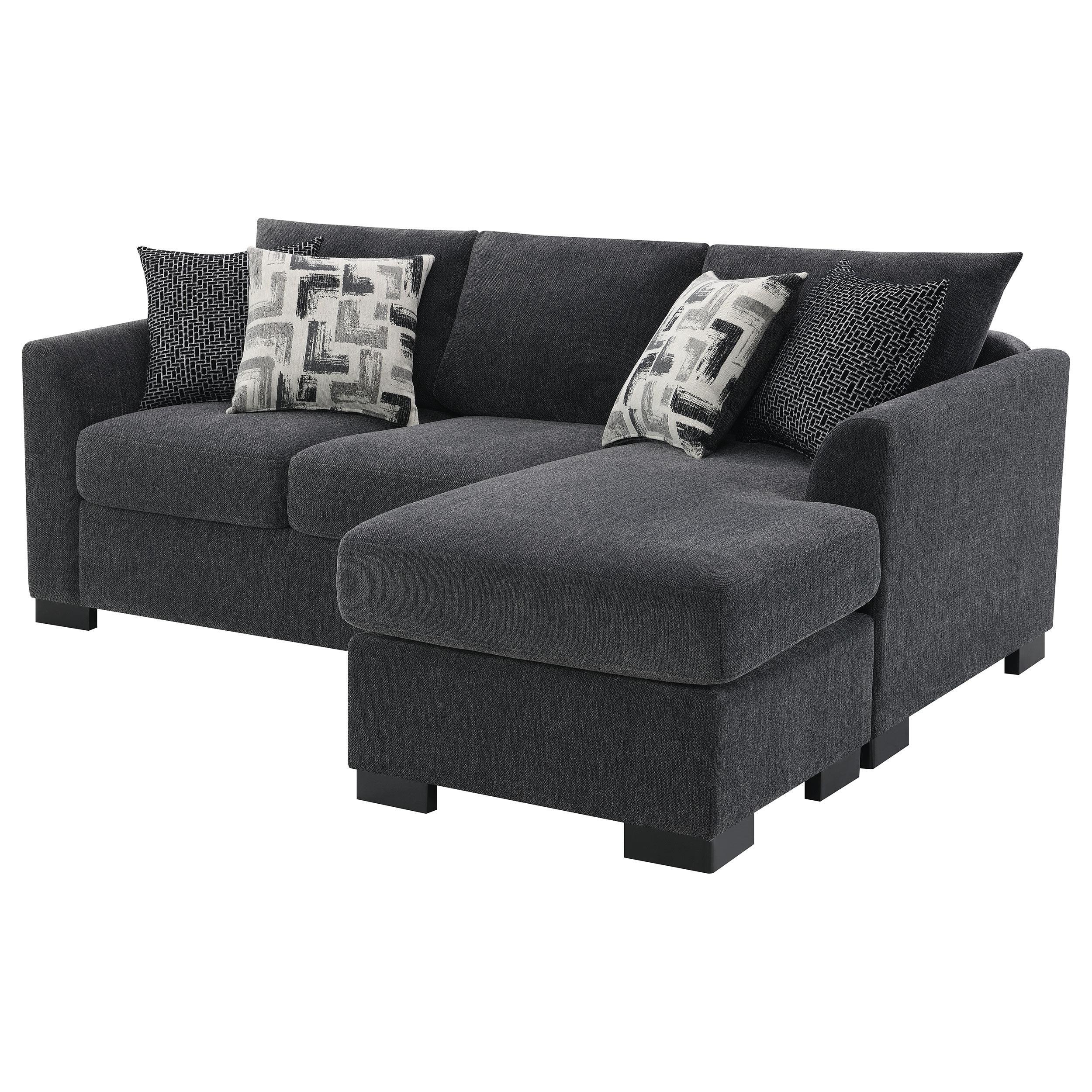 Storey Dark Grey Upholstered Sleeper Sectional Chaise Sofa - Image 10