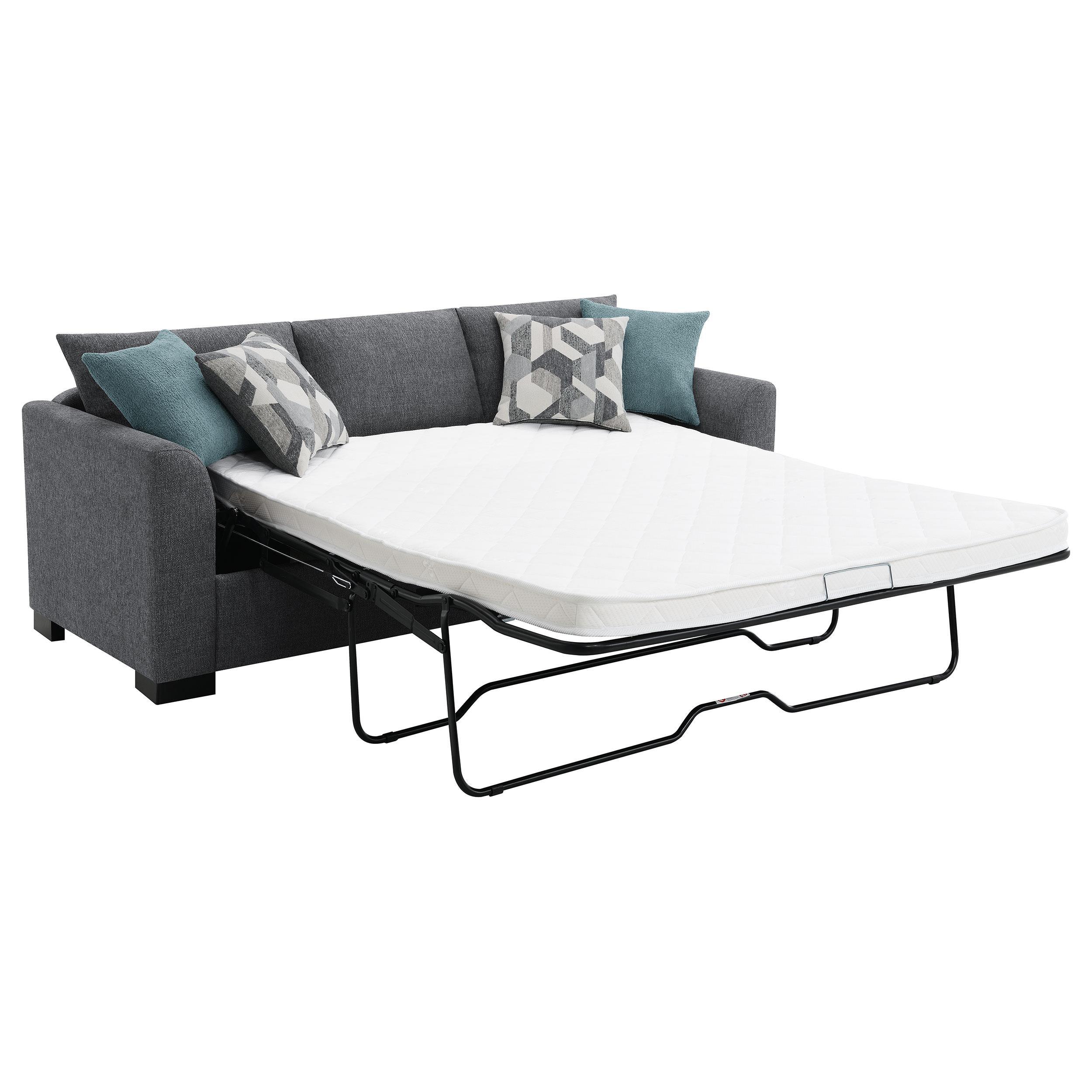 Storey Grey Upholstered Sleeper Sectional Chaise Sofa - Image 5