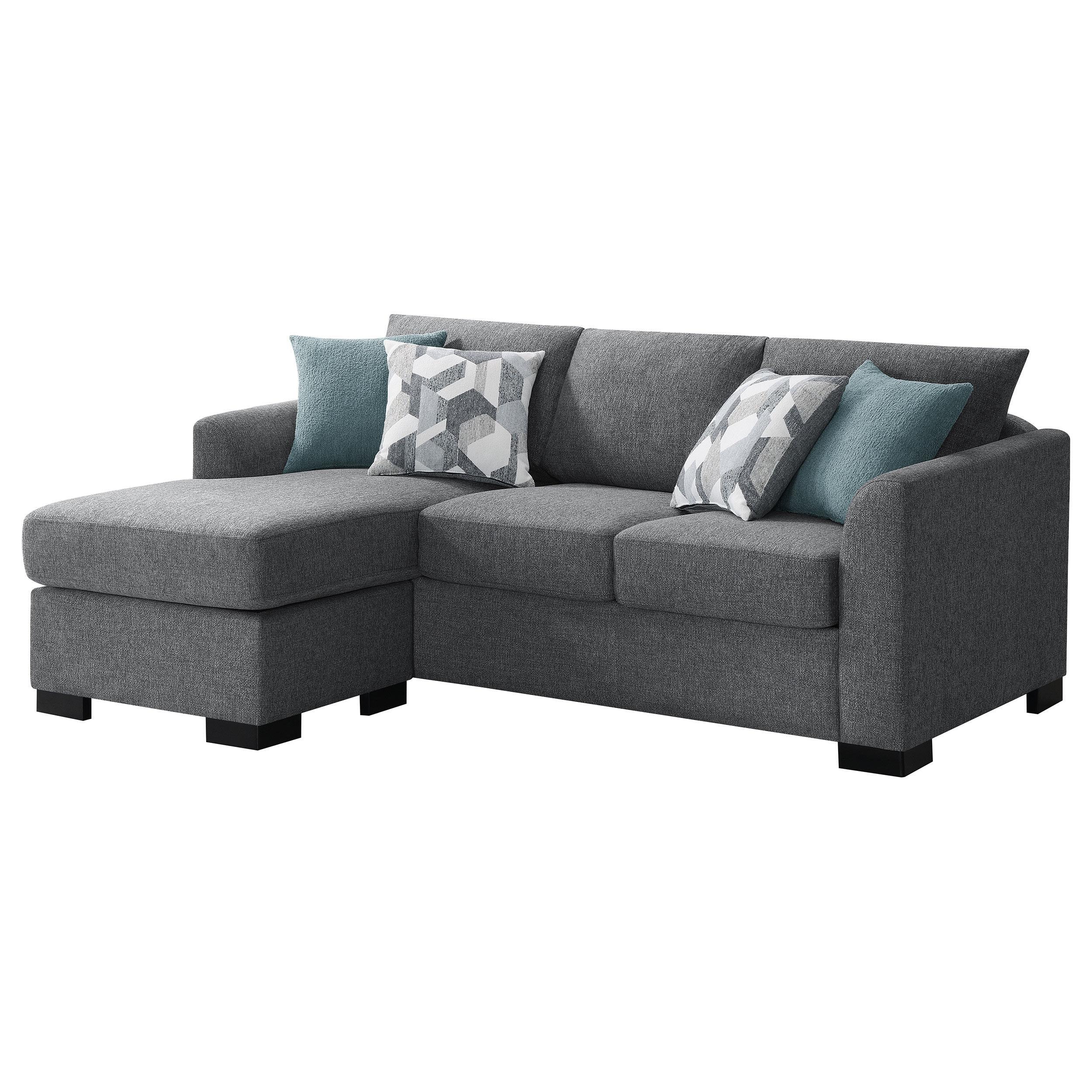 Storey Grey Upholstered Sleeper Sectional Chaise Sofa - Image 6