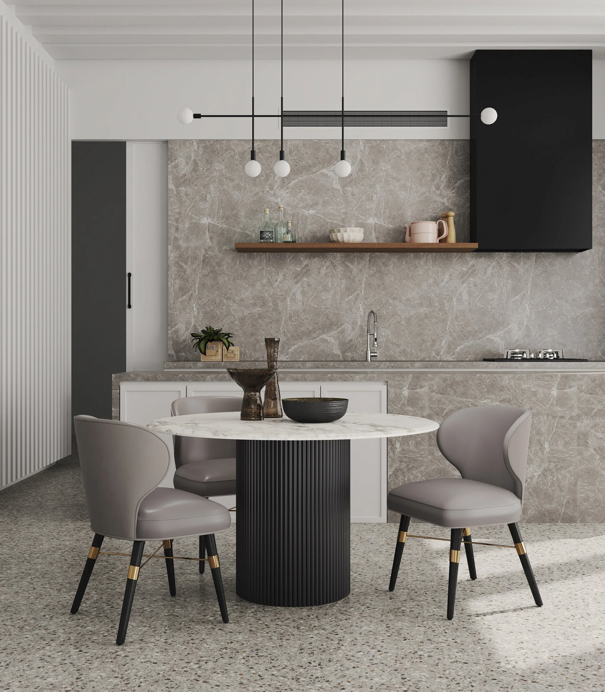 Strine Dining Chair in Dark Taupe (set of 2) - Image 2