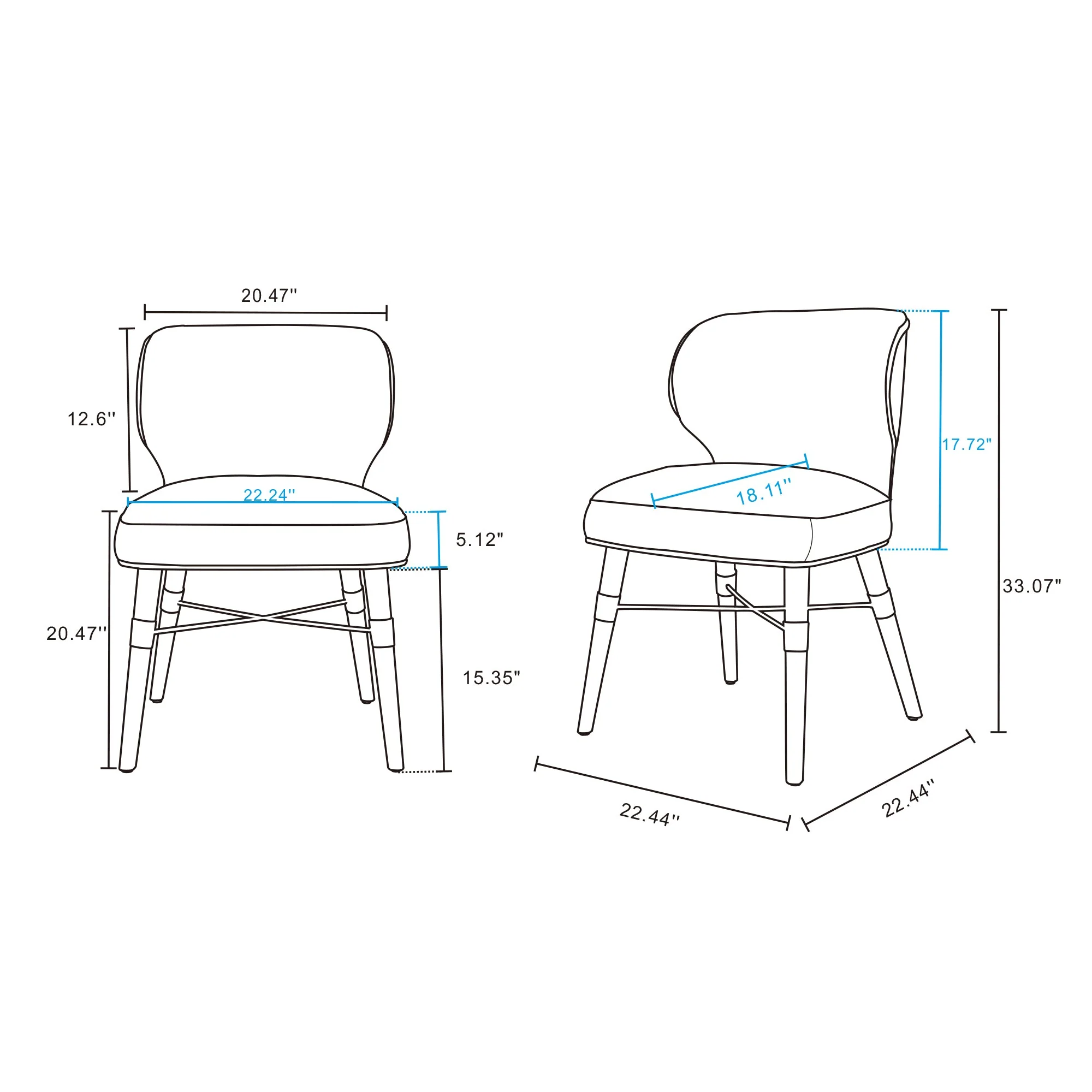 Strine Dining Chair in Dark Taupe (set of 2) - Image 3