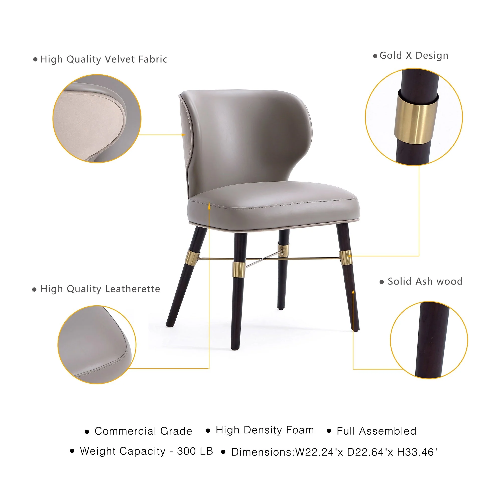 Strine Dining Chair in Dark Taupe (set of 2) - Image 4