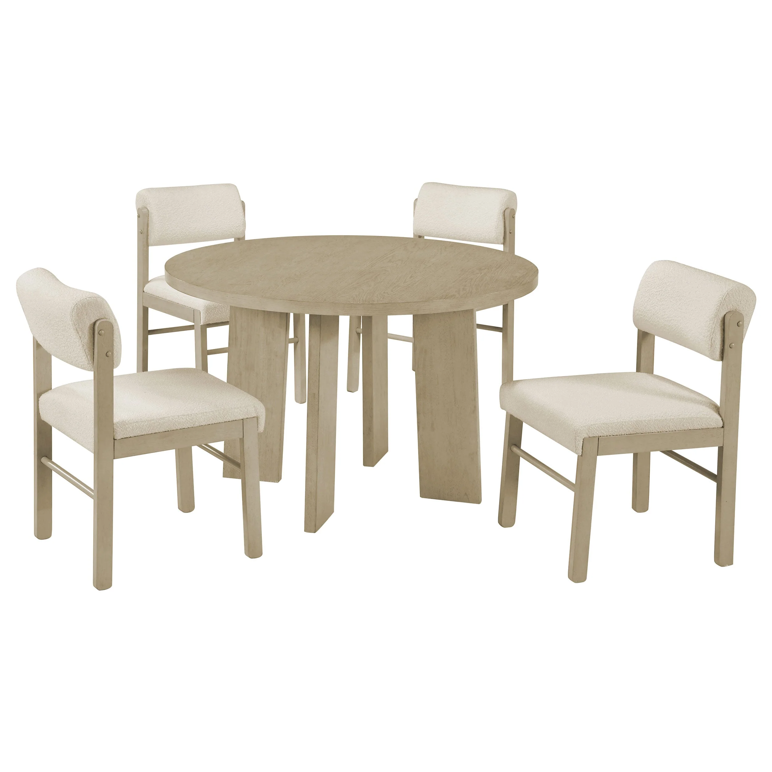 Strouse Cream/Natural Oak 5-piece Dining Set