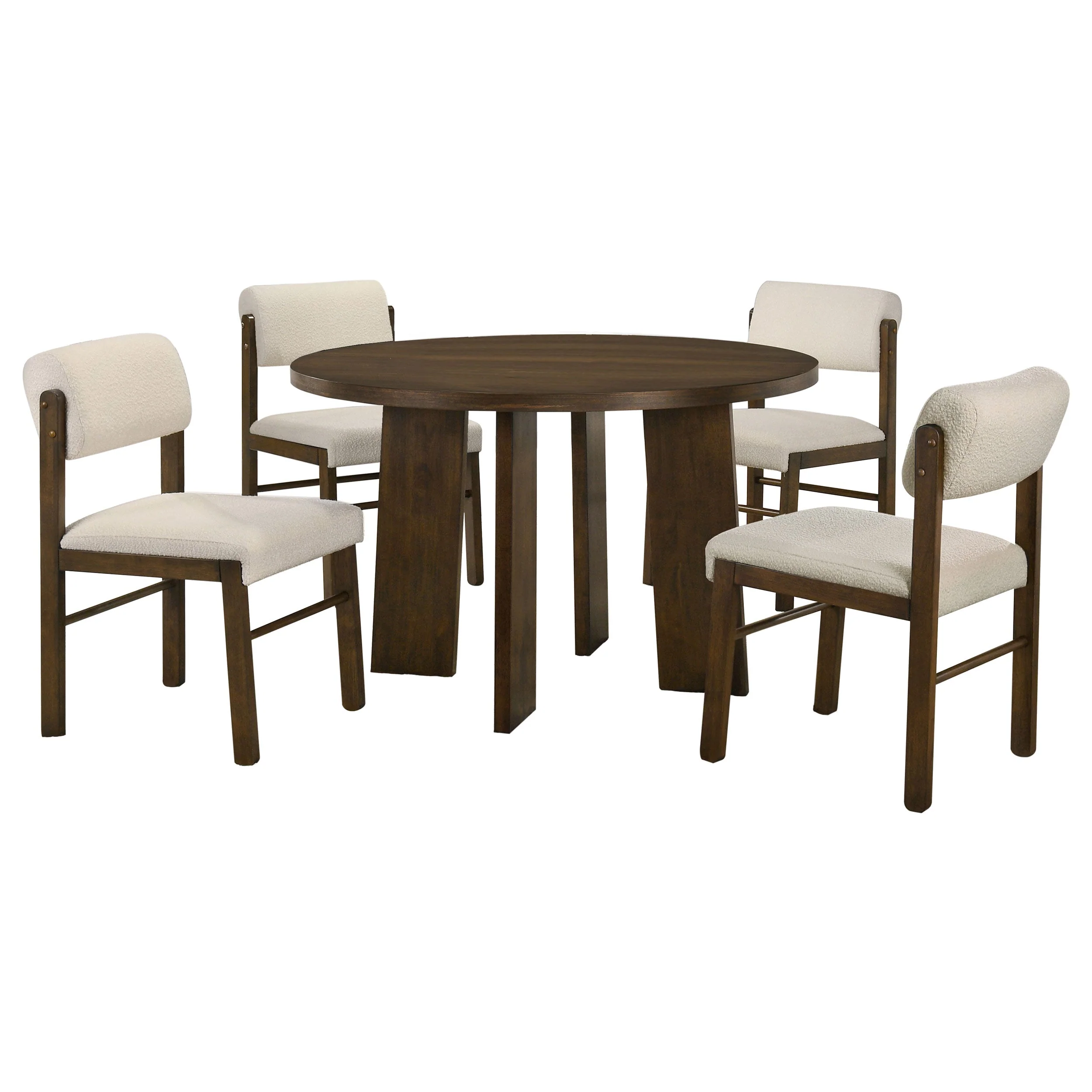 Strouse Cream/Walnut 5-piece Dining Set - Image 2