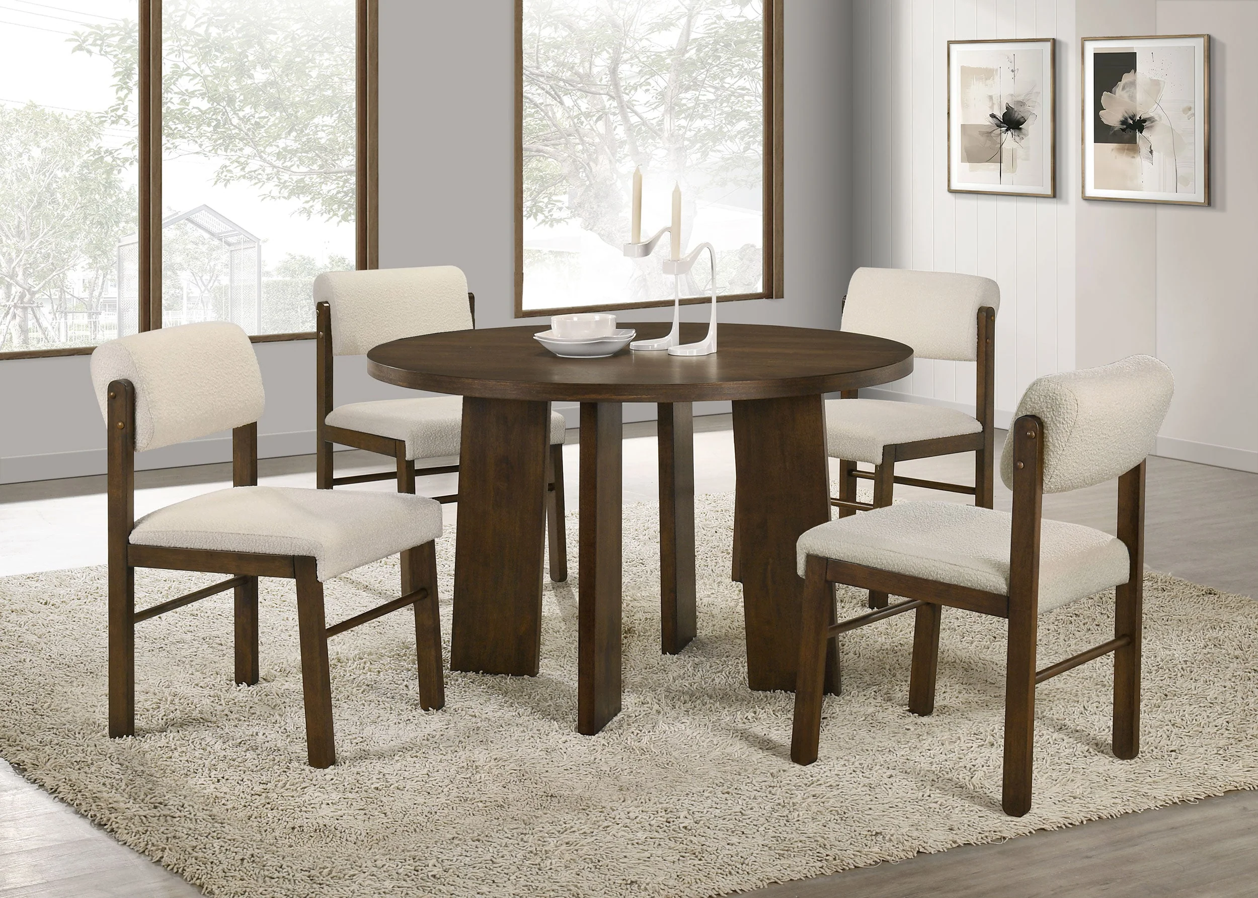 Strouse Walnut 47-inch Round Wood Dining Room Table - Image 11