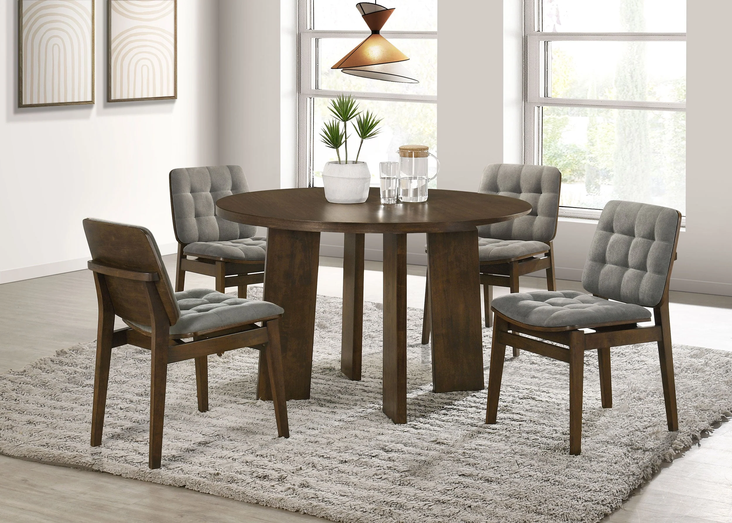 Strouse Walnut 47-inch Round Wood Dining Room Table - Image 14