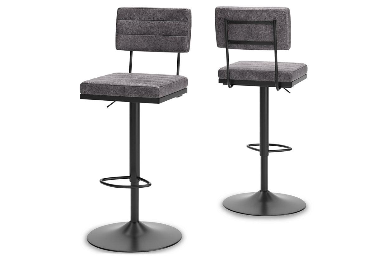 Strumford Gray/Black Bar Height Barstool, Set of 2 - Image 2