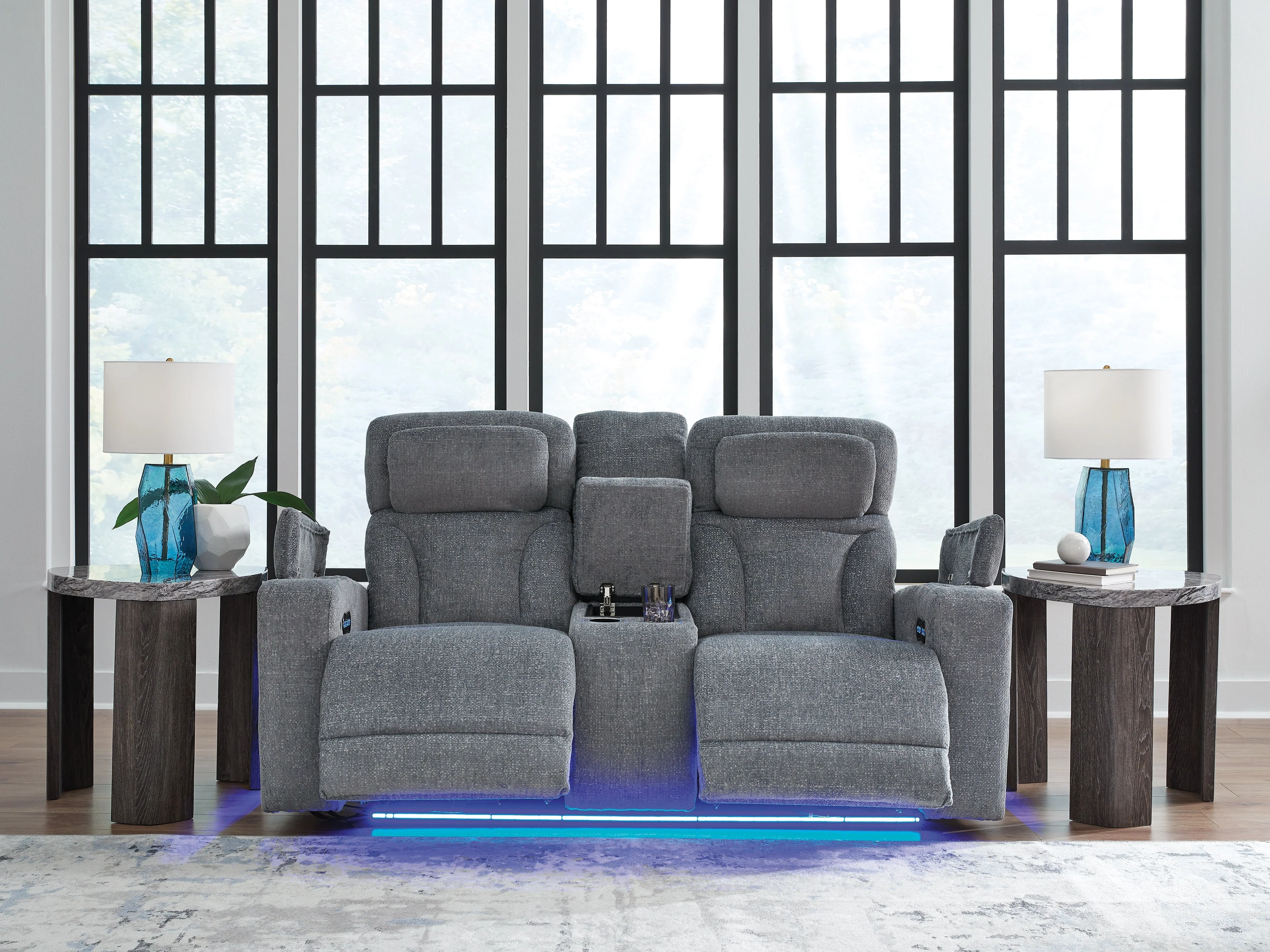 Studio Cave Steel Power Reclining Loveseat with Console - Image 7