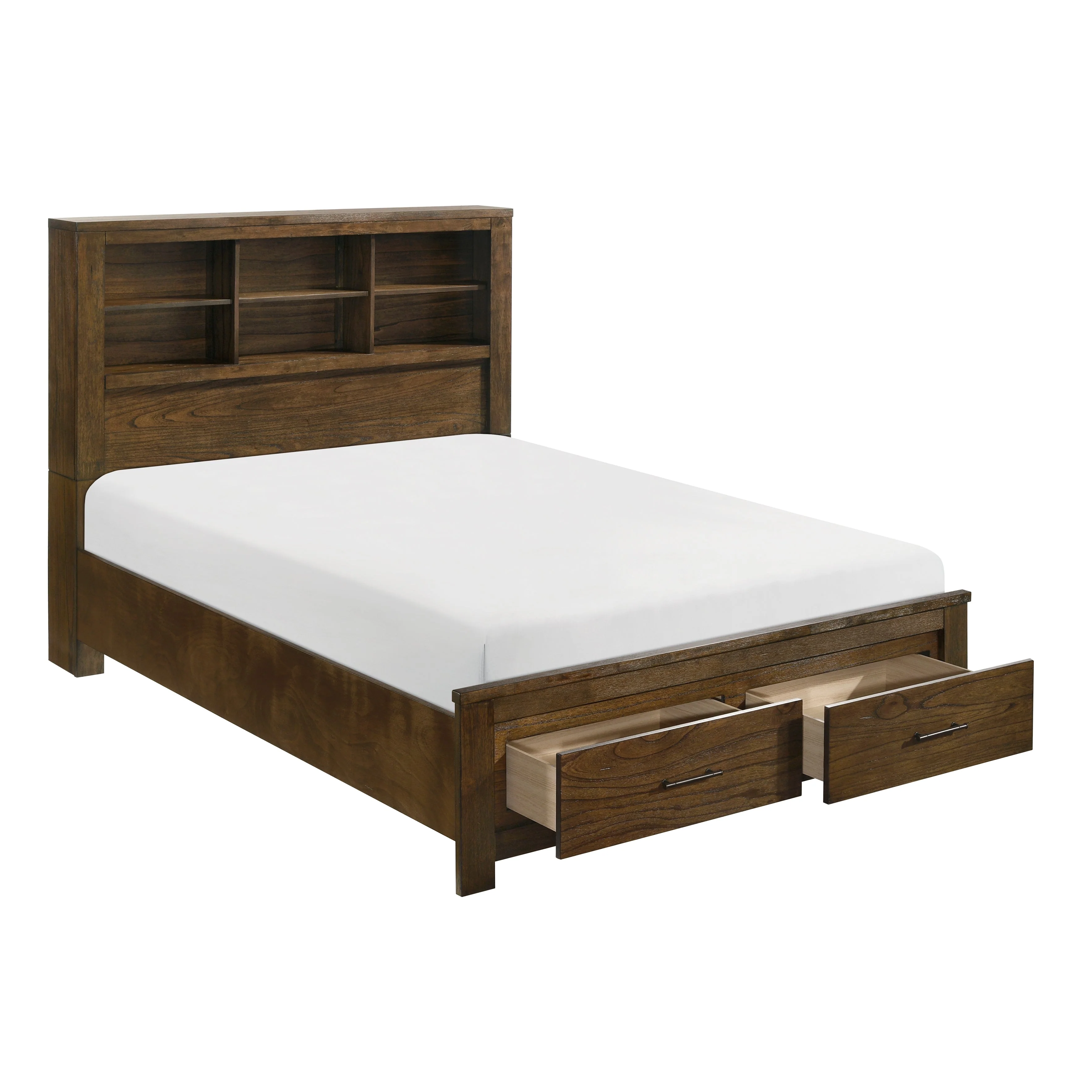Sullivan Brown Bookcase Storage Platform Bedroom Set - Image 4