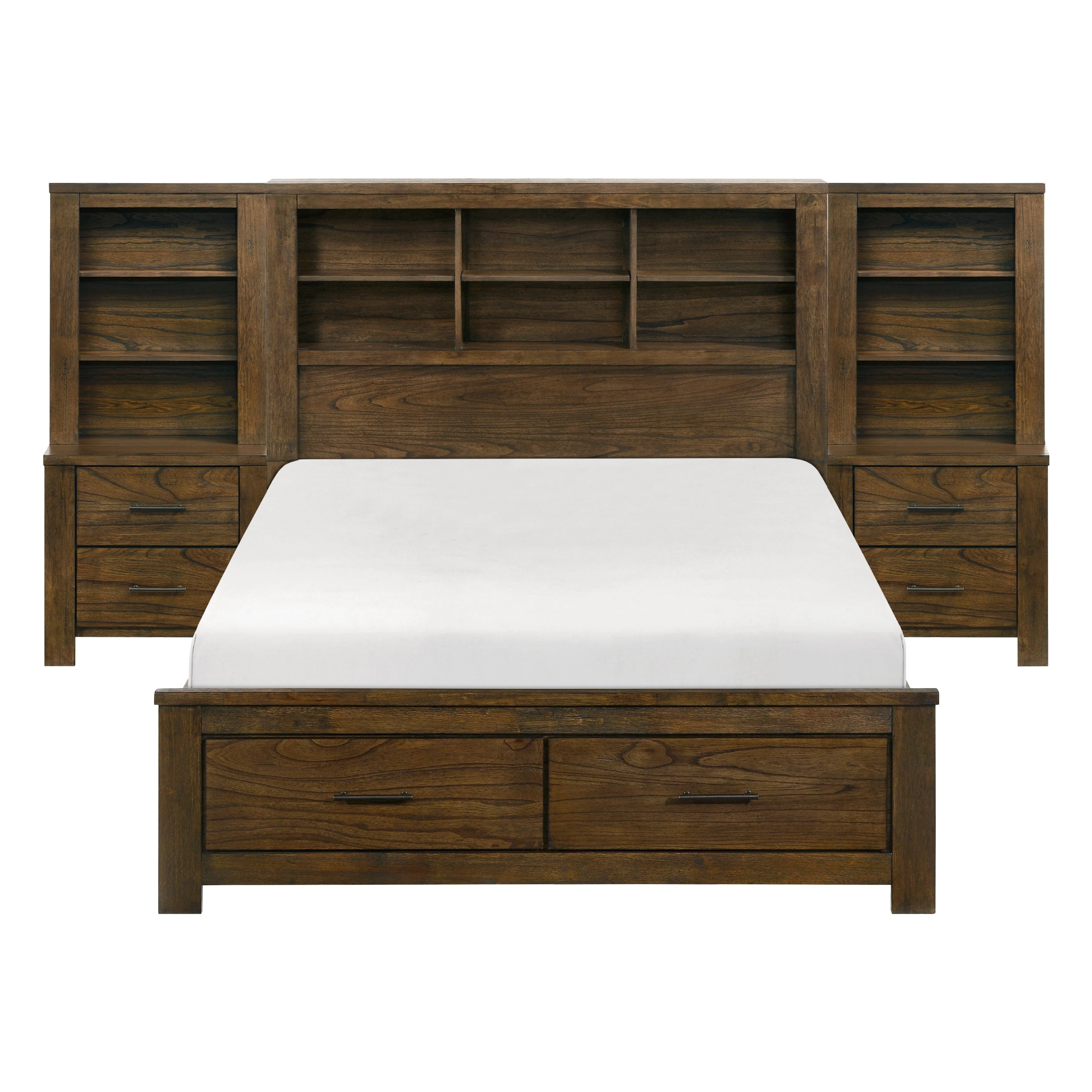 Sullivan Brown California King Bookcase Storage Platform Bed - Image 8
