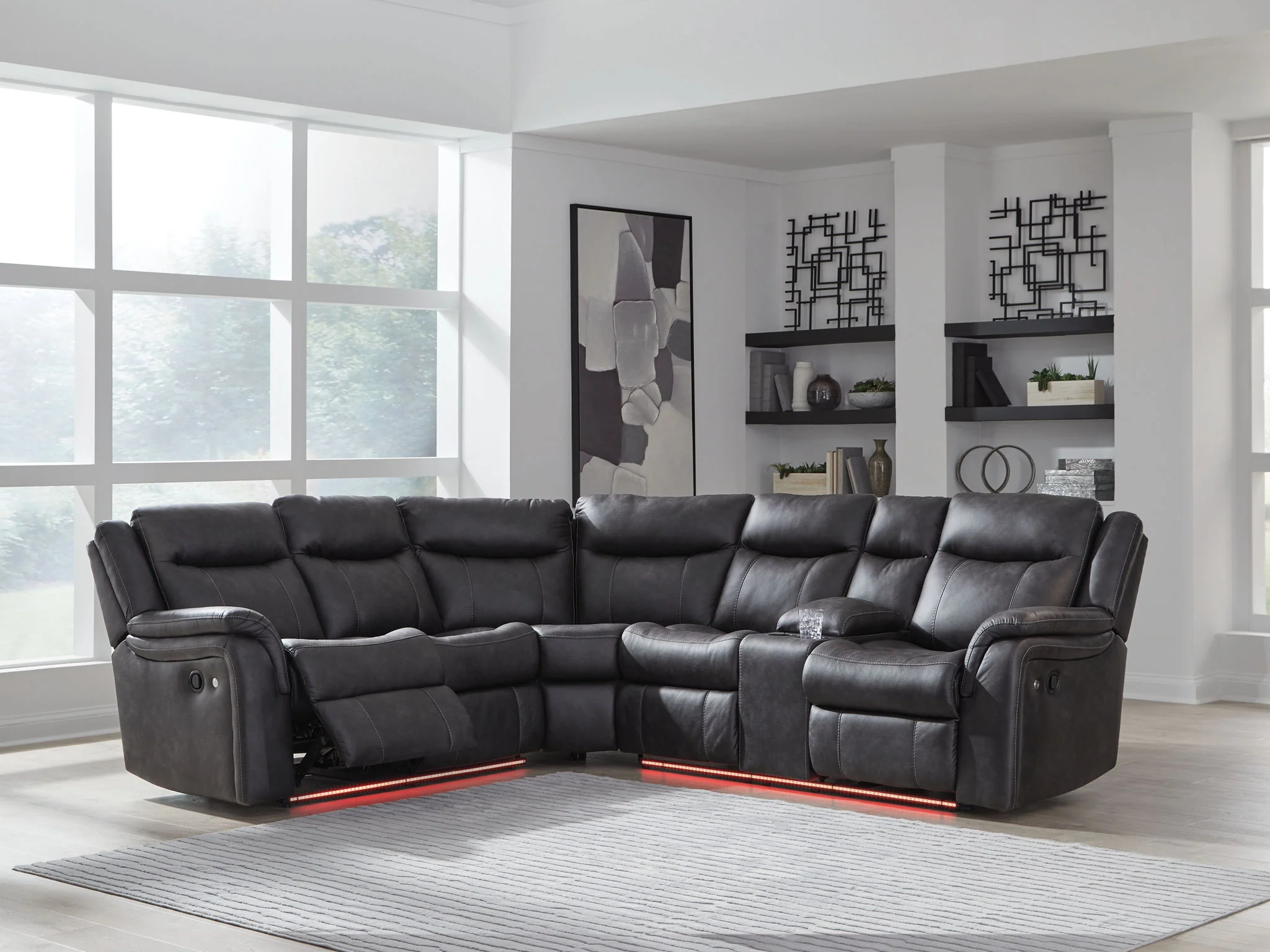 Sultan Meadow Carbon 2-Piece Manual Reclining Sectional - Image 3