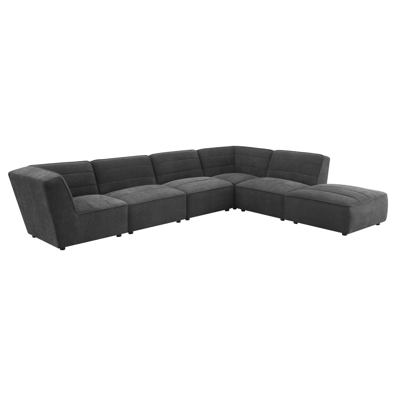Sunny Charcoal Upholstered 6-piece Modular Sectional - Image 2