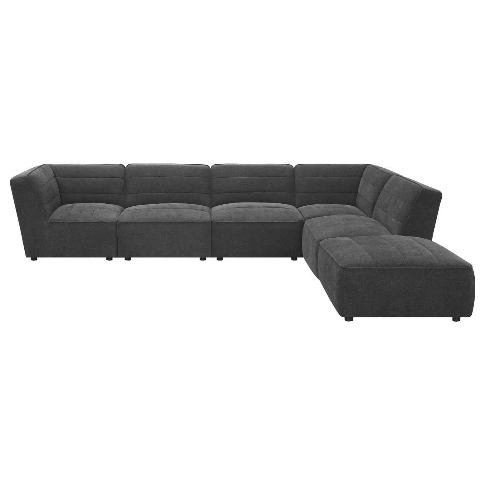 Sunny Charcoal Upholstered 6-piece Modular Sectional - Image 3
