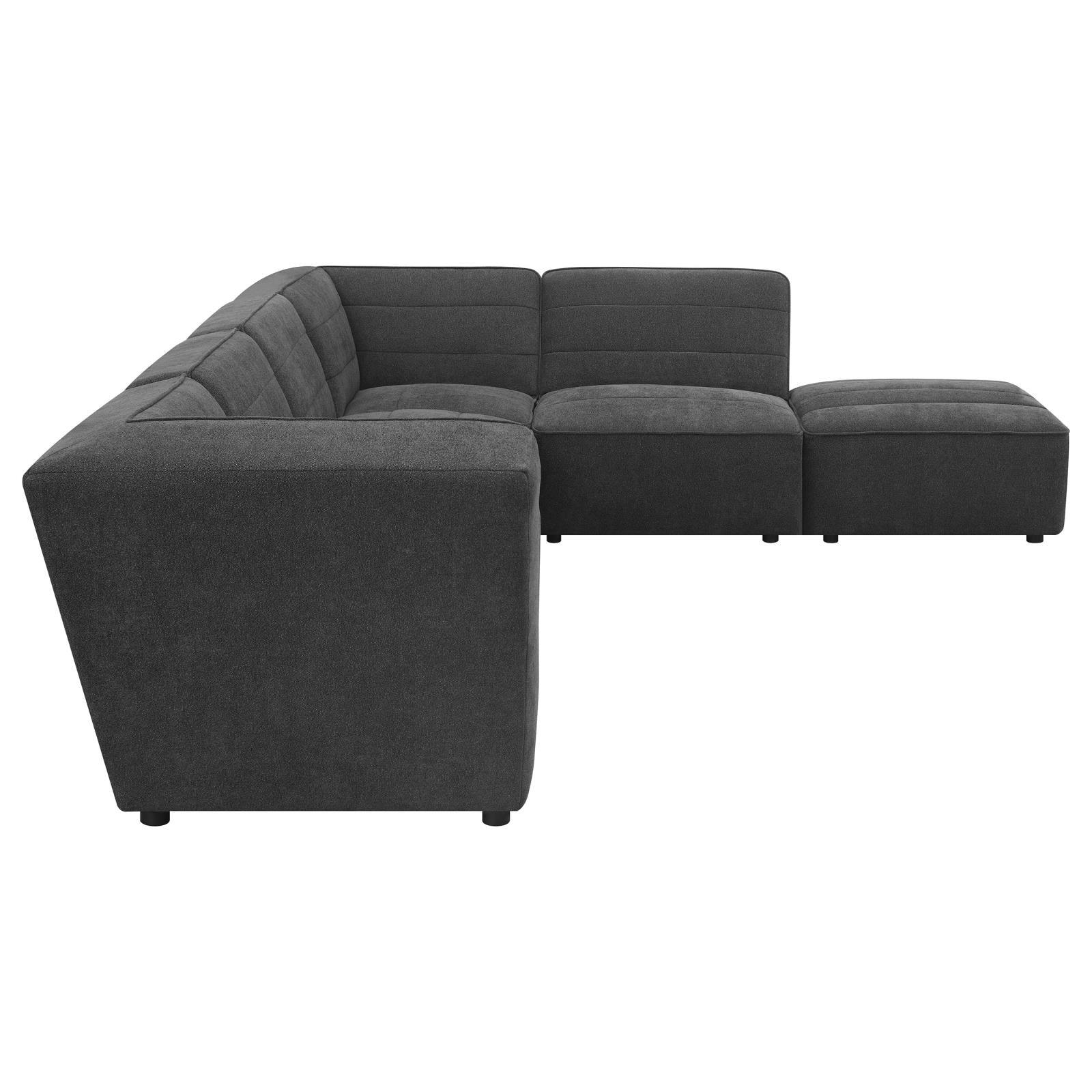 Sunny Charcoal Upholstered 6-piece Modular Sectional - Image 5