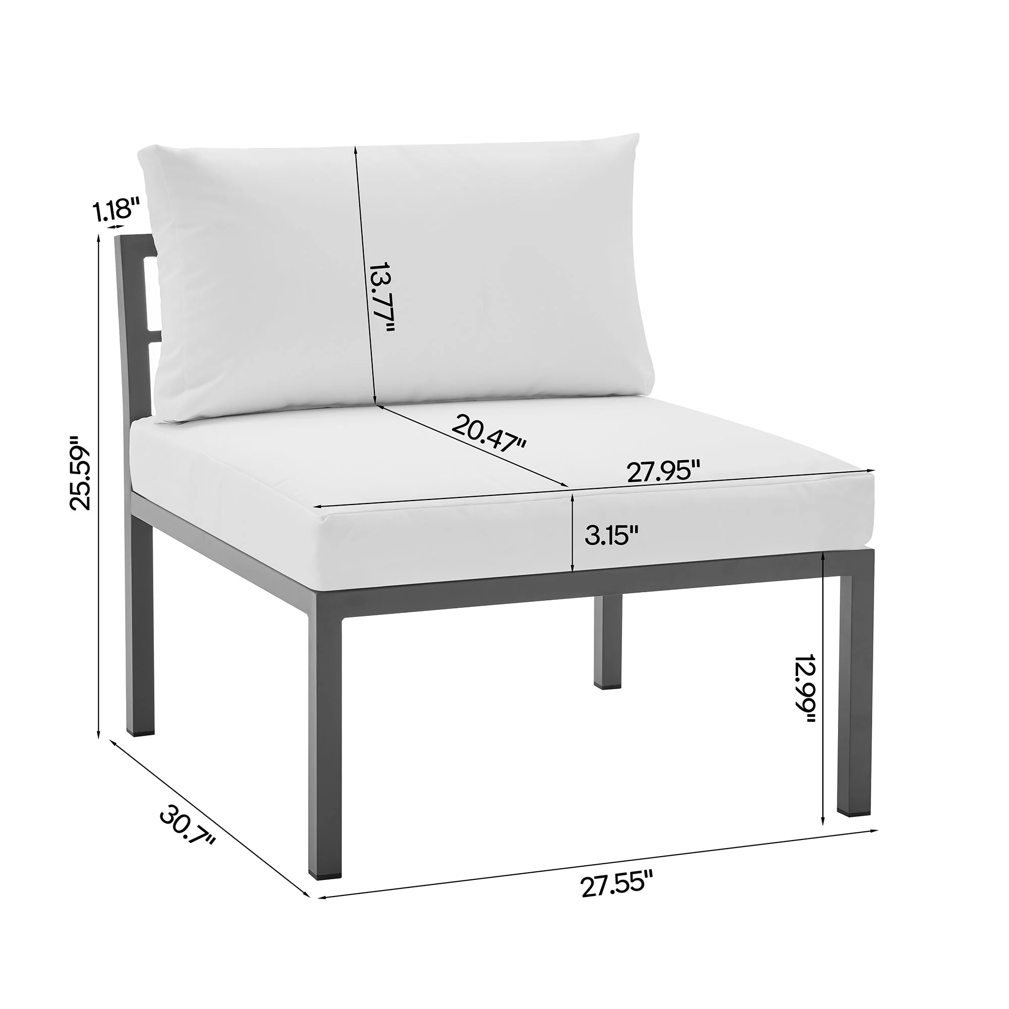 Sunnyside Corner Patio Conversation Set with Table in Grey on White - Image 5