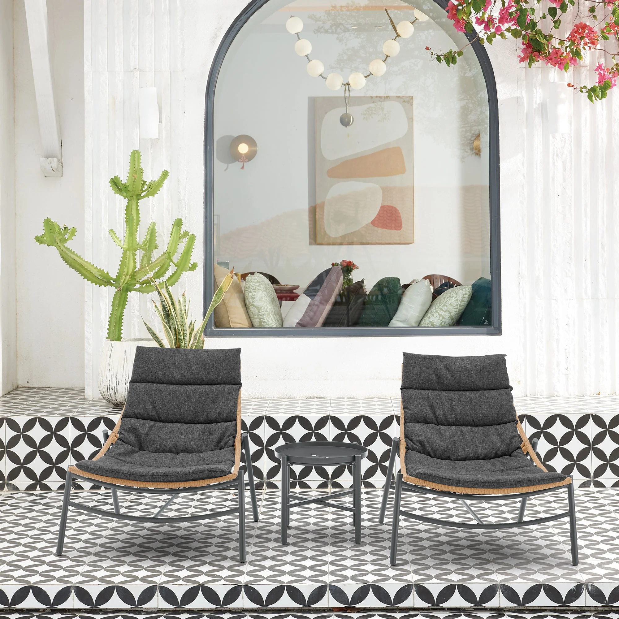 Sunset 3-Piece Patio Conversation Set in Grey - Image 2