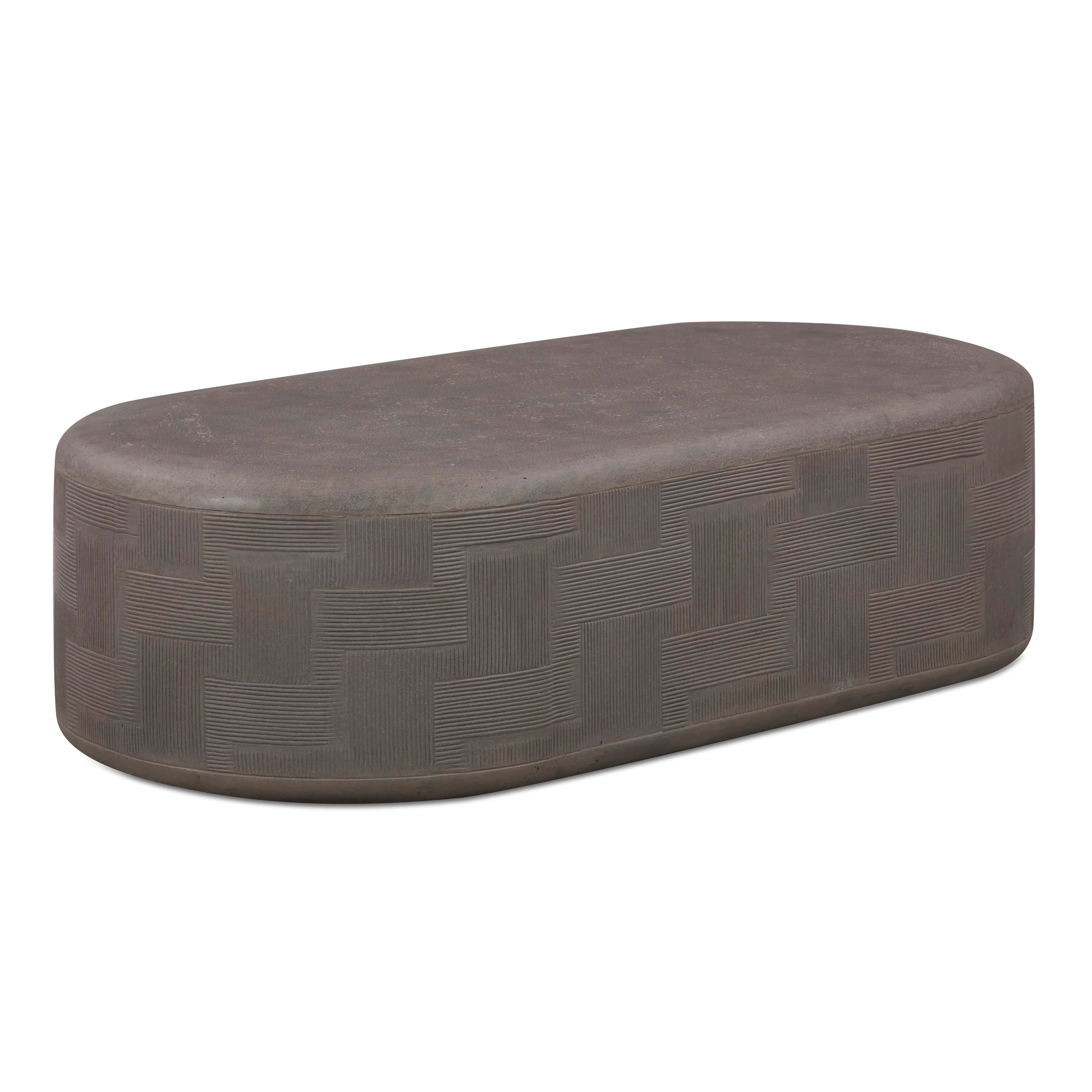 Suraya 55" Indoor/Outdoor Concrete Rounded Coffee Table - Image 17