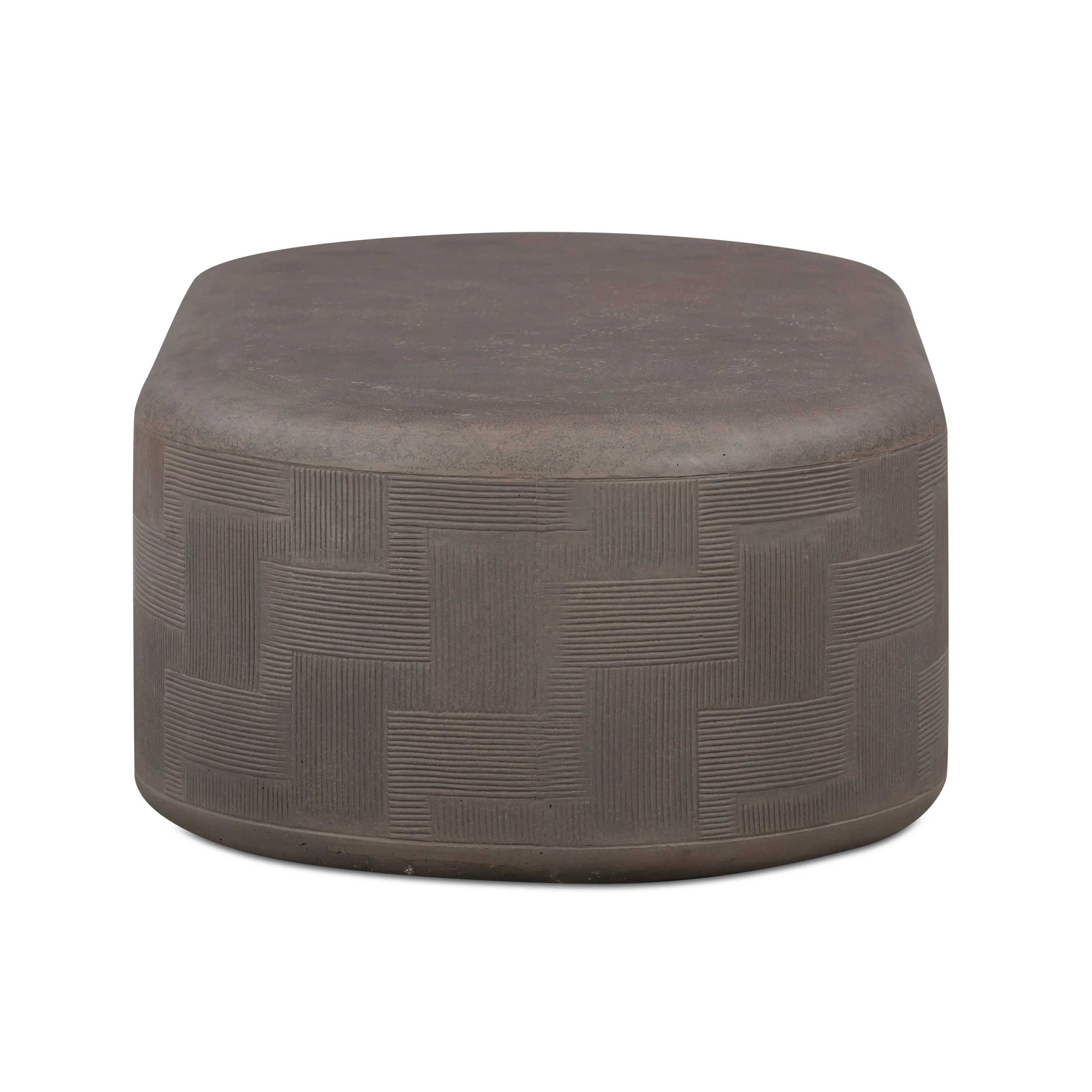 Suraya 55" Indoor/Outdoor Concrete Rounded Coffee Table - Image 18